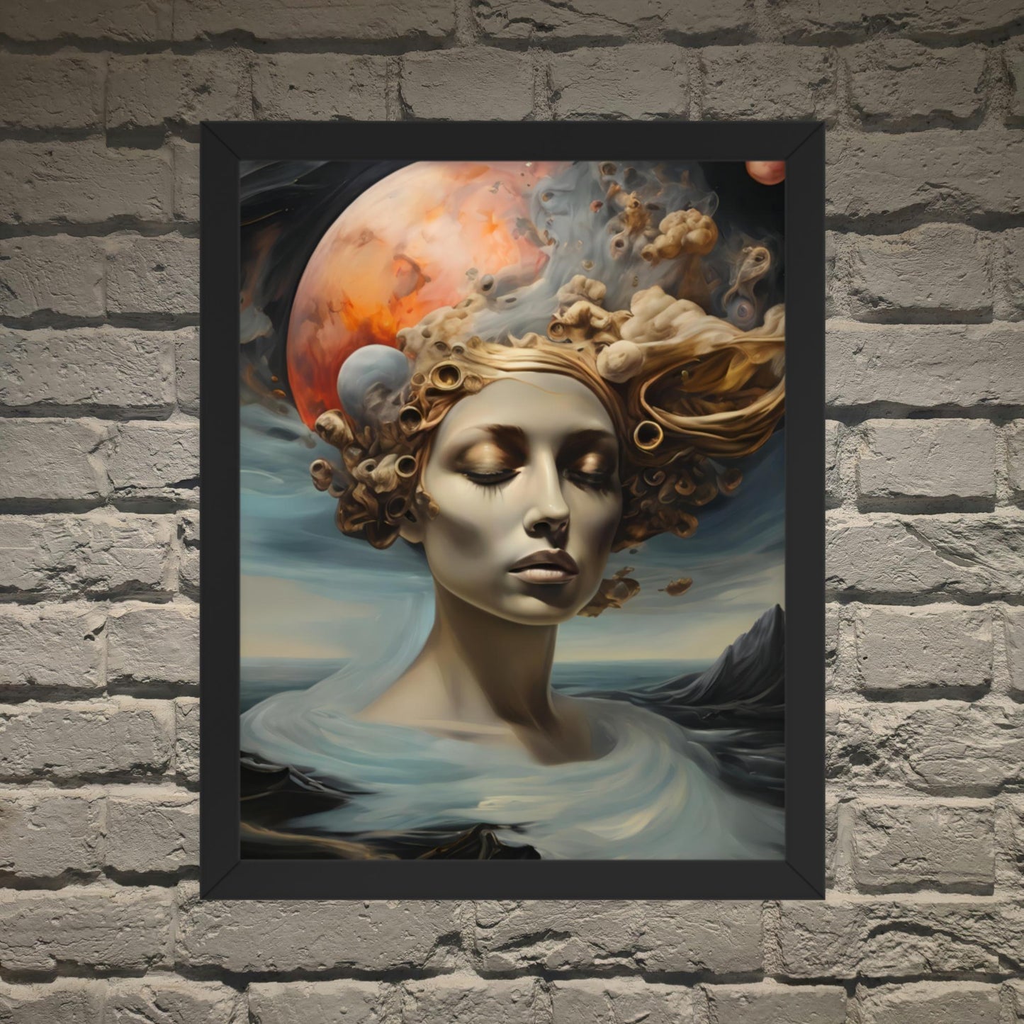 Cosmic Echoes Dark Aesthetic Framed Poster - Pale Blood Store