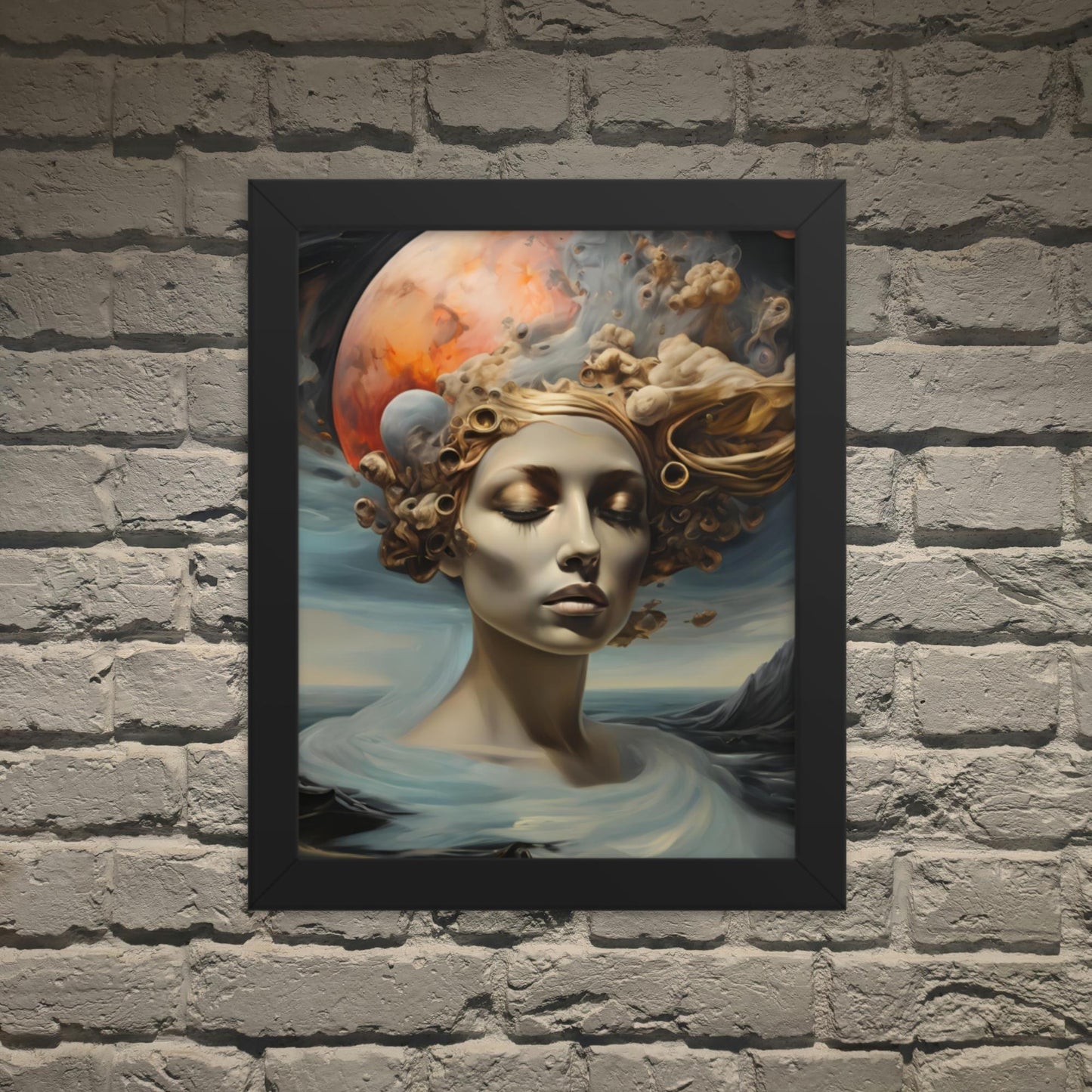 Cosmic Echoes Dark Aesthetic Framed Poster - Pale Blood Store