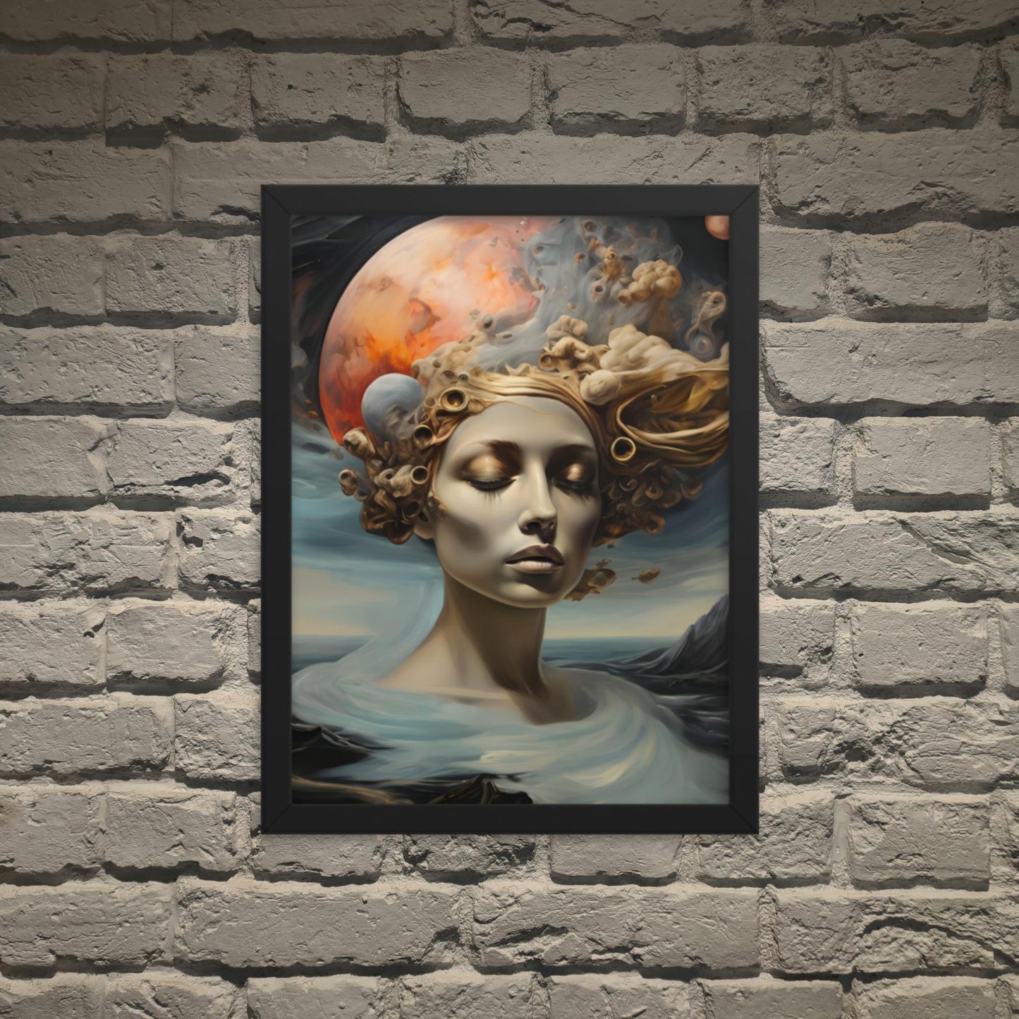Cosmic Echoes Dark Aesthetic Framed Poster - Pale Blood Store