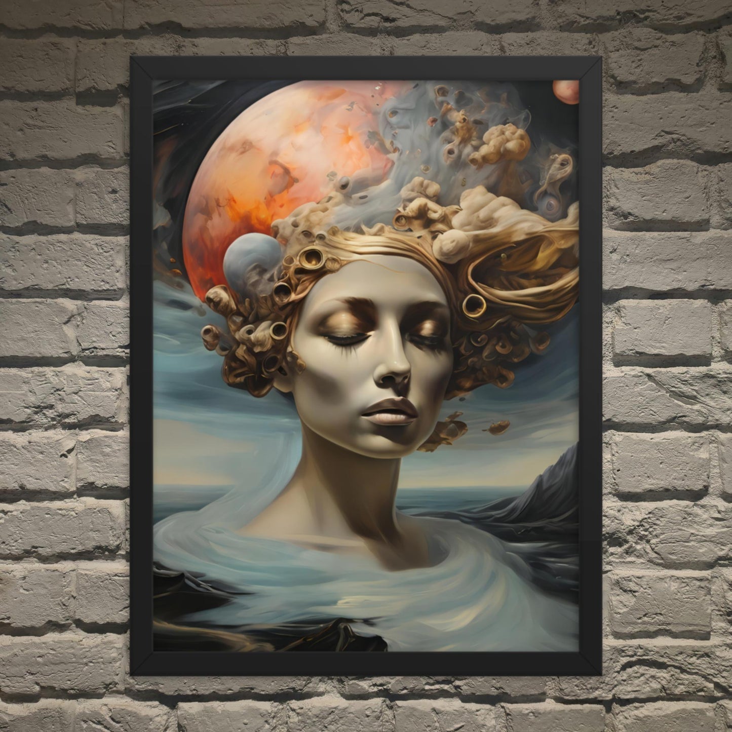 Cosmic Echoes Dark Aesthetic Framed Poster - Pale Blood Store