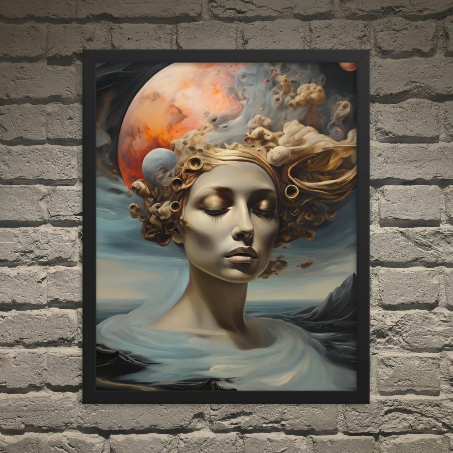 Cosmic Echoes Dark Aesthetic Framed Poster - Pale Blood Store
