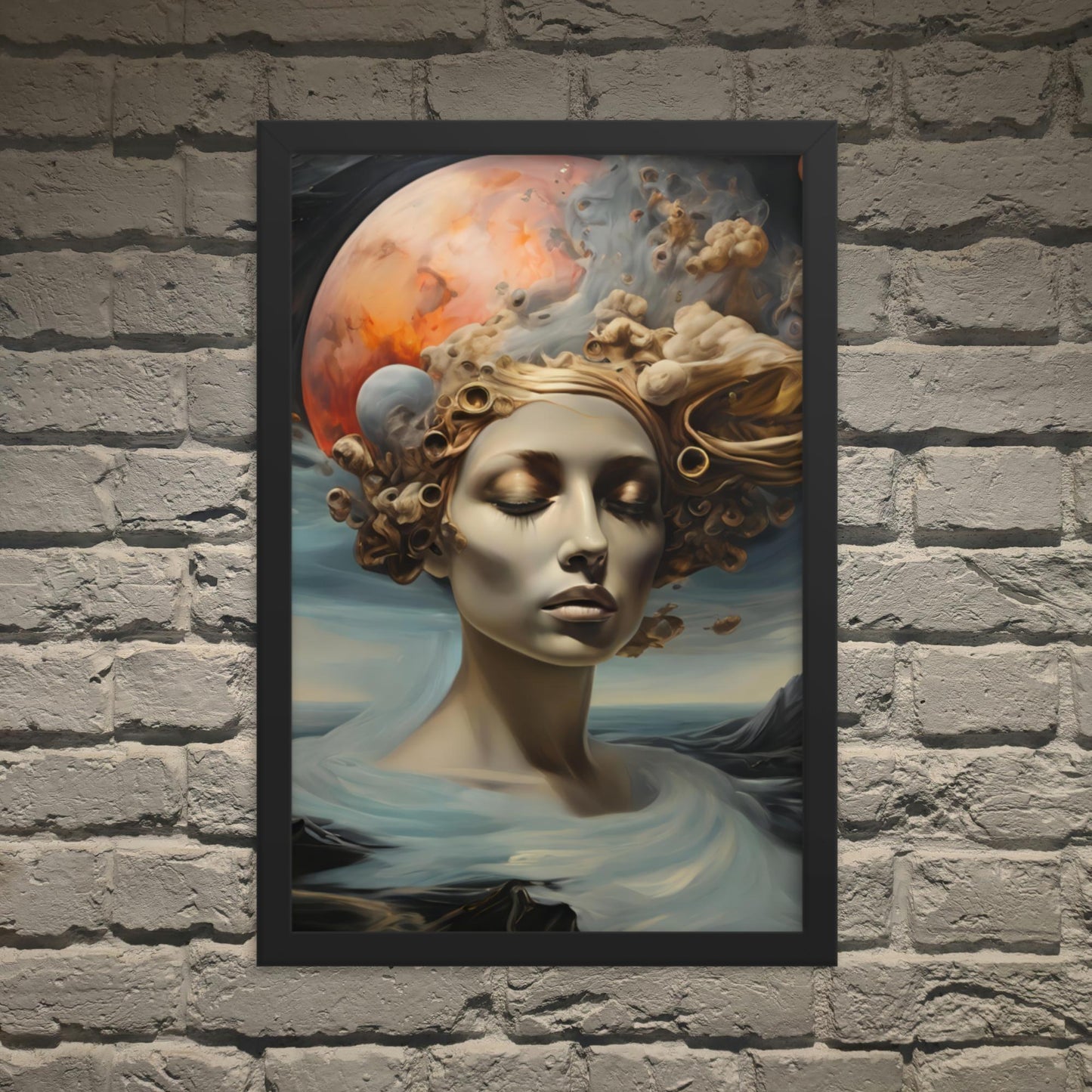 Cosmic Echoes Dark Aesthetic Framed Poster - Pale Blood Store