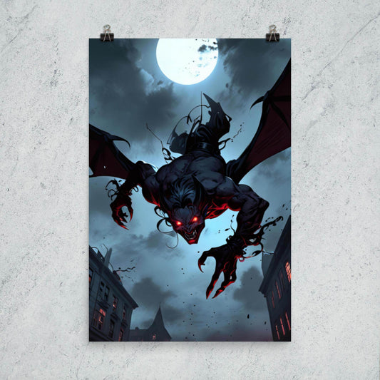 Demonic Descent Dark Anime Poster - Pale Blood Store