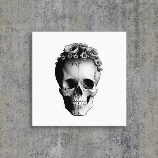 Frida Skull Minimal Goth Canvas - Pale Blood Store