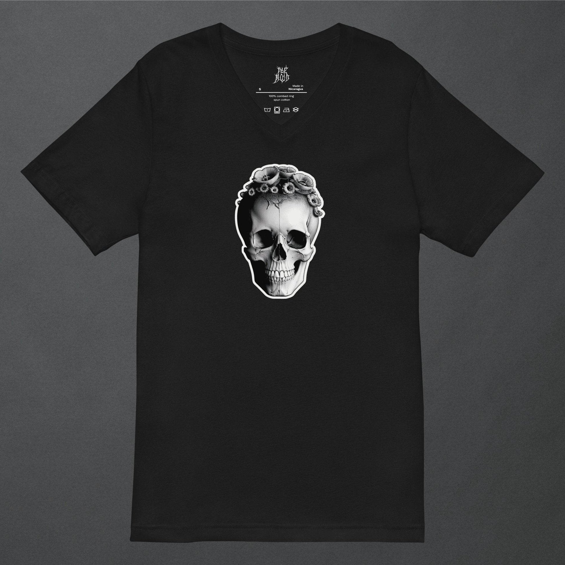 Frida Skull Minimal Goth Unisex V-Neck T-Shirt - Pale Blood Store
