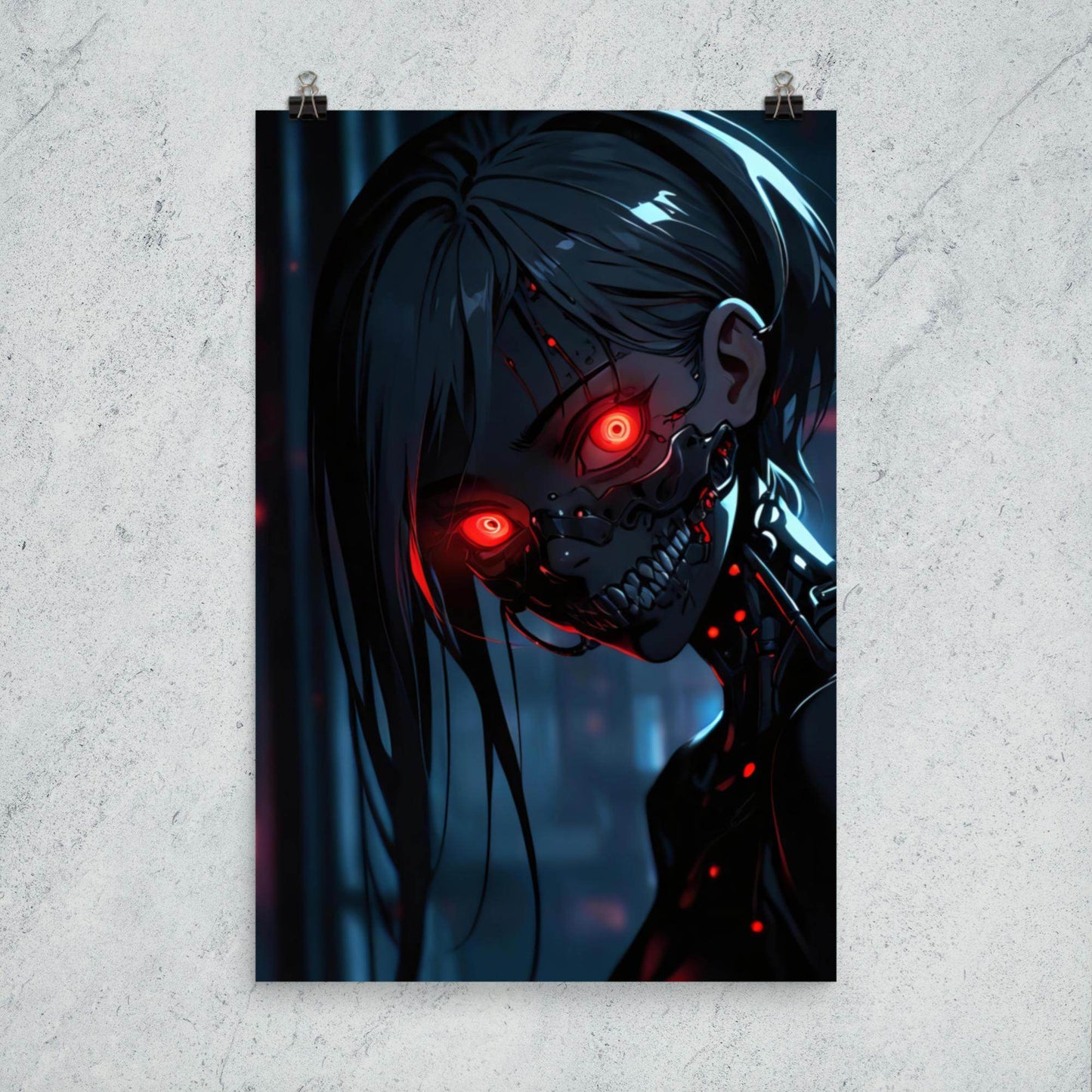 Mechanical Maiden Cyber Goth Aesthetic Poster - Pale Blood Store