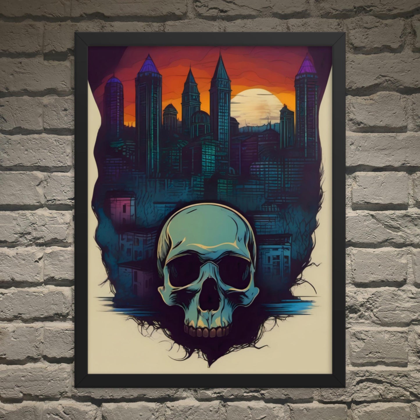 Neon Nightmares 90s Goth Style Framed Poster - Pale Blood Store
