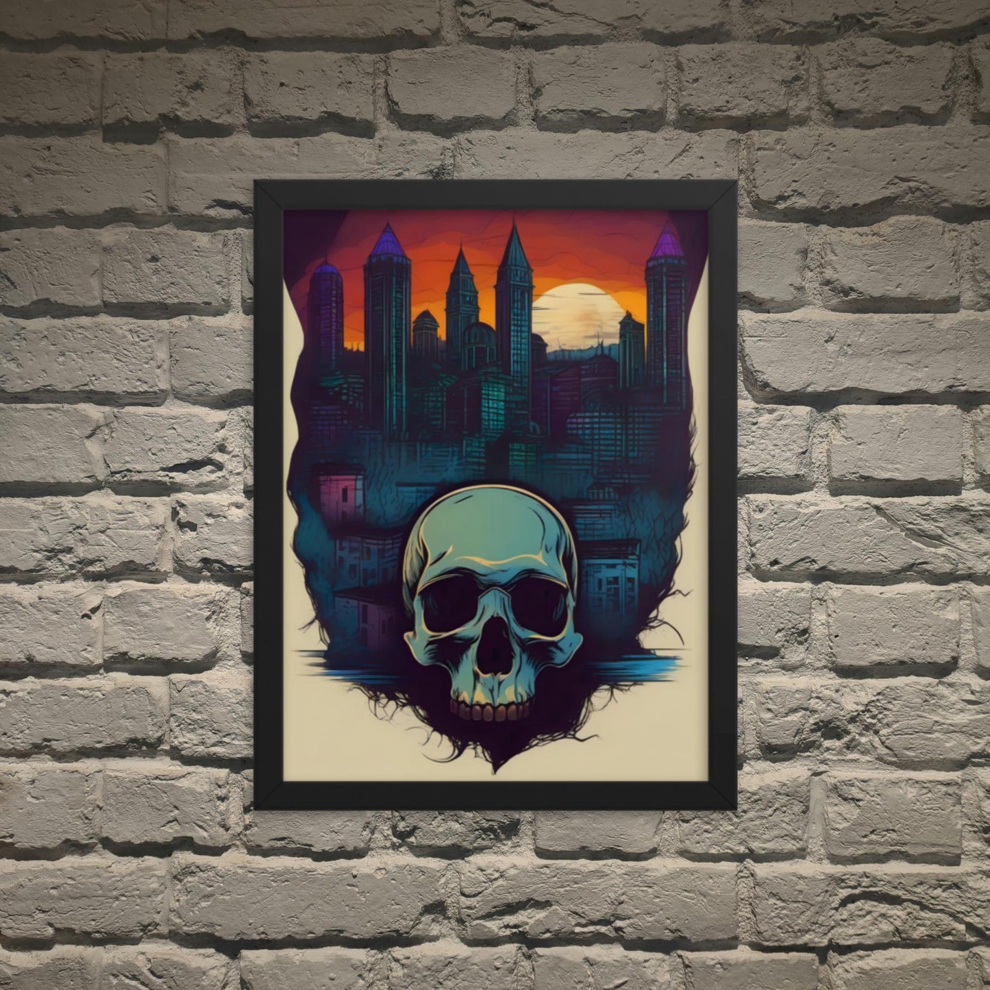 Neon Nightmares 90s Goth Style Framed Poster - Pale Blood Store