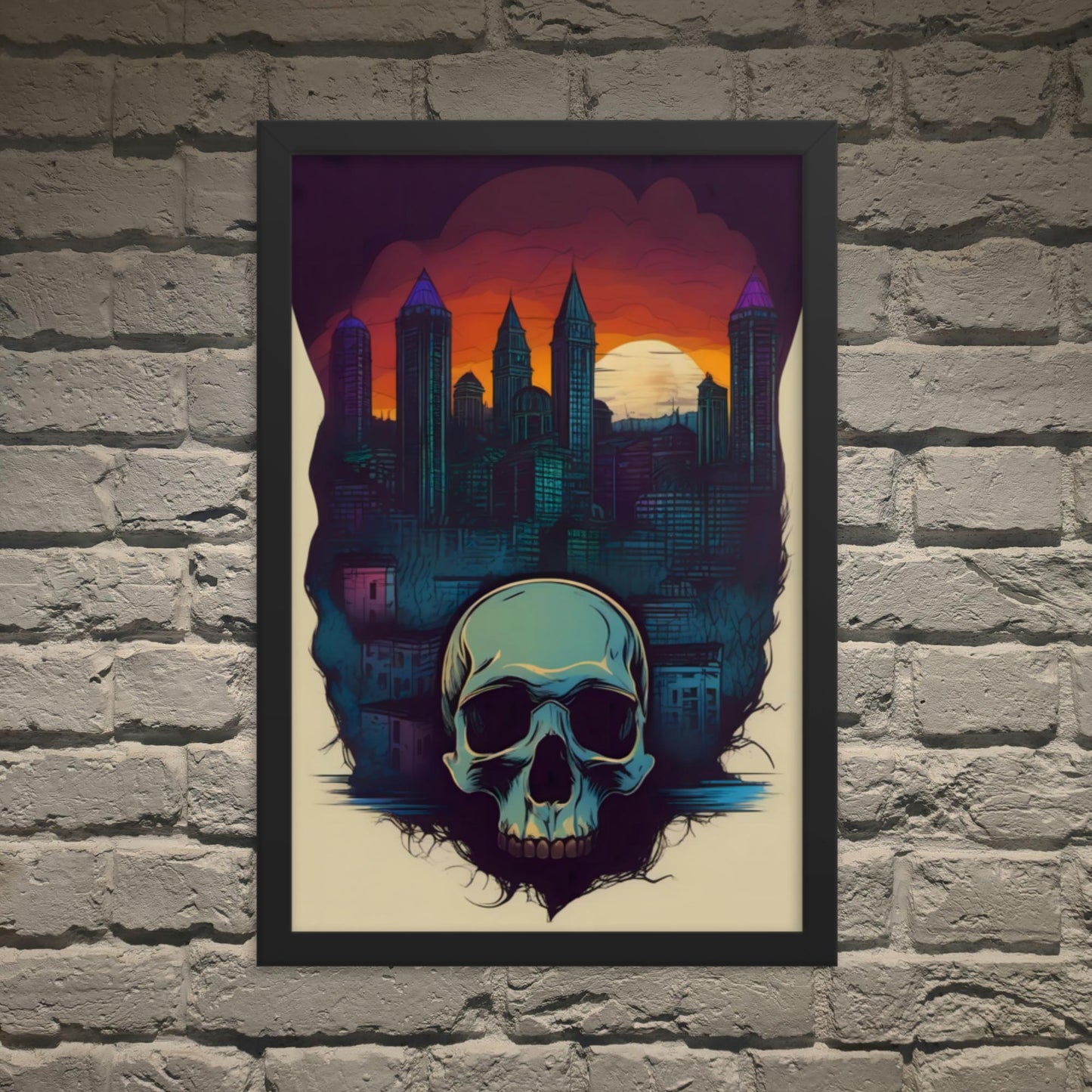 Neon Nightmares 90s Goth Style Framed Poster - Pale Blood Store