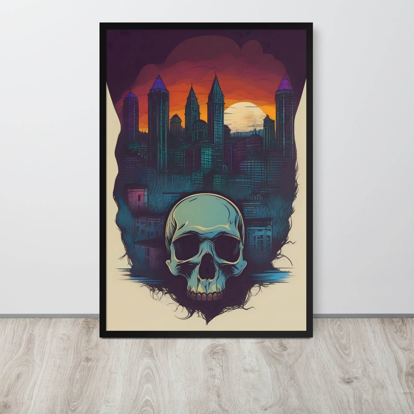 Neon Nightmares 90s Goth Style Framed Poster - Pale Blood Store