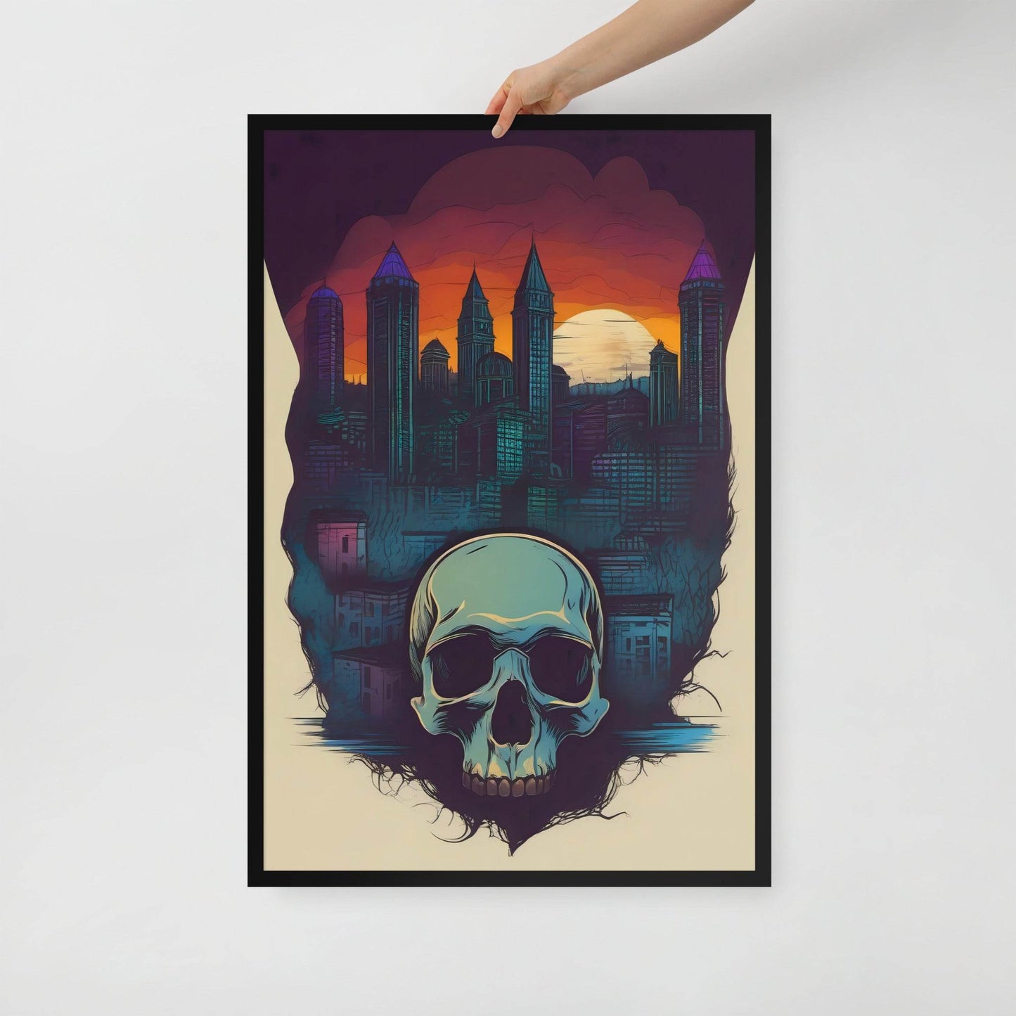 Neon Nightmares 90s Goth Style Framed Poster - Pale Blood Store