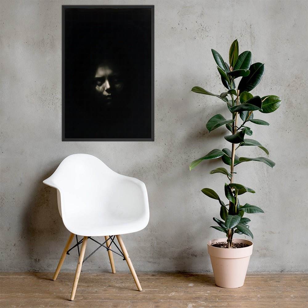 Shadowed Terror Goth Aesthetic Framed Poster - Pale Blood Store