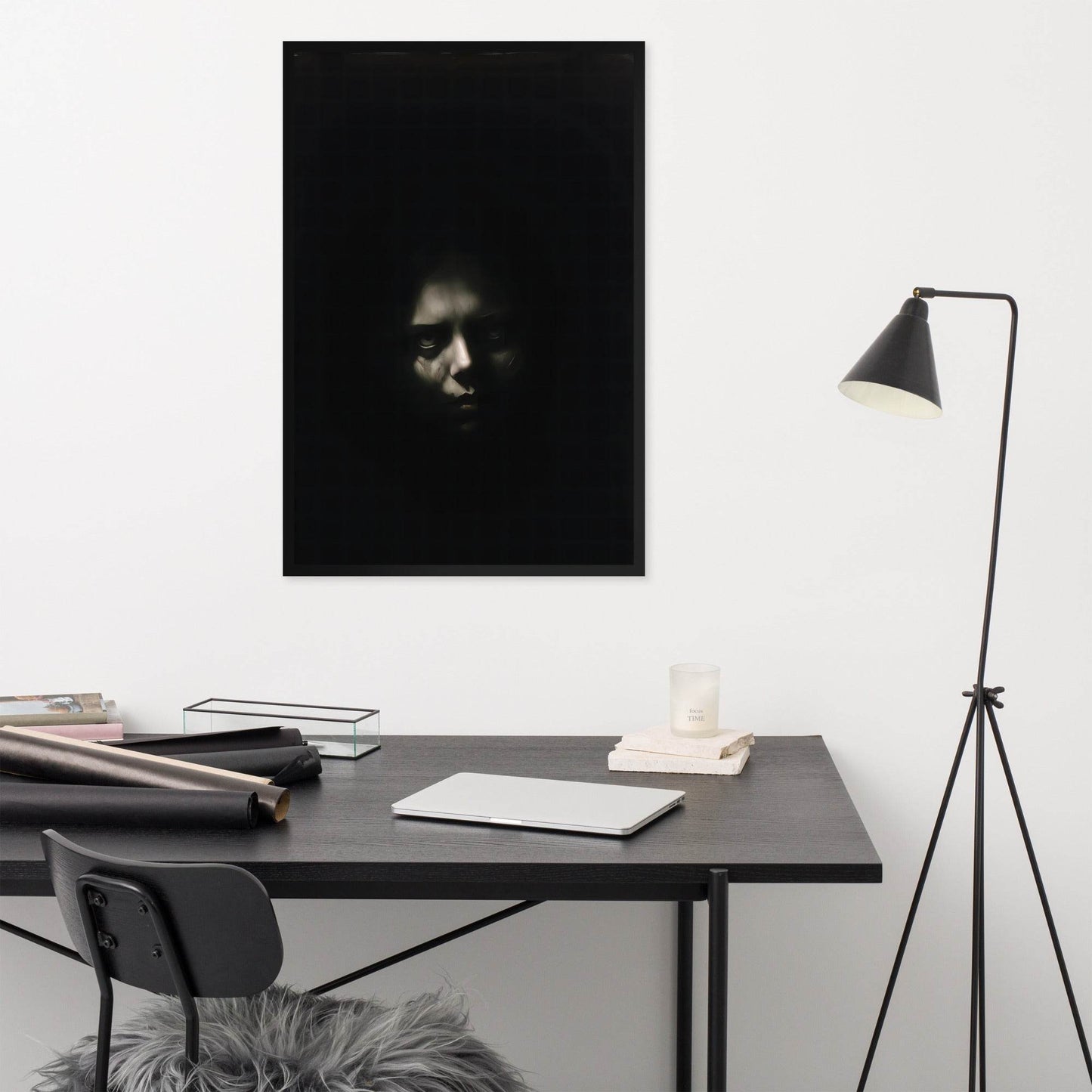 Shadowed Terror Goth Aesthetic Framed Poster - Pale Blood Store