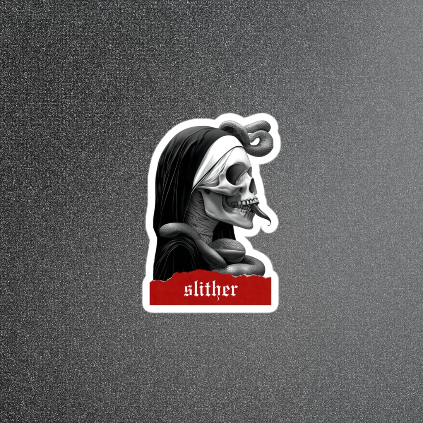 Slither Sister Black Metal Style Stickers - Pale Blood Store