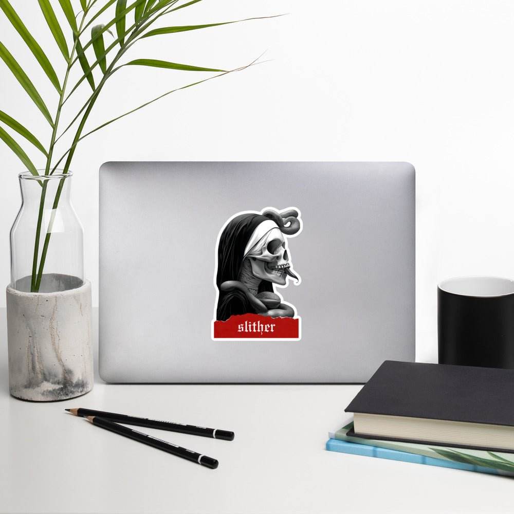 Slither Sister Black Metal Style Stickers - Pale Blood Store