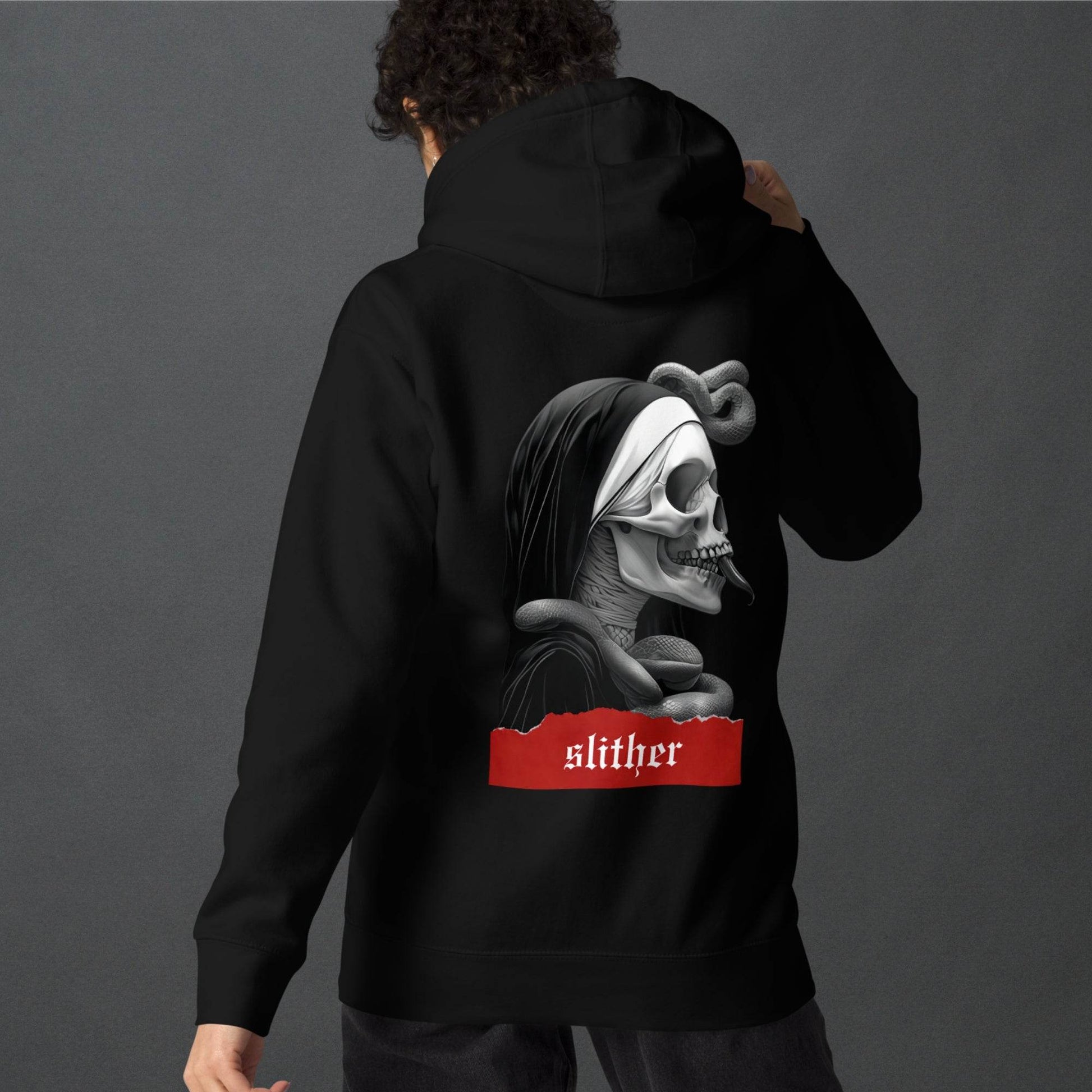 Slither Sister Black Metal Style Unisex Hoodie - Pale Blood Store