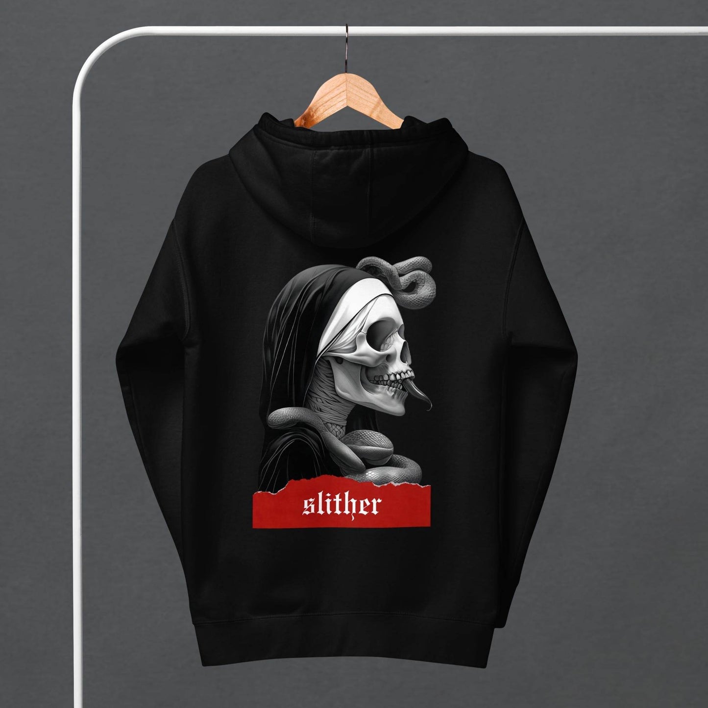 Slither Sister Black Metal Style Unisex Hoodie - Pale Blood Store