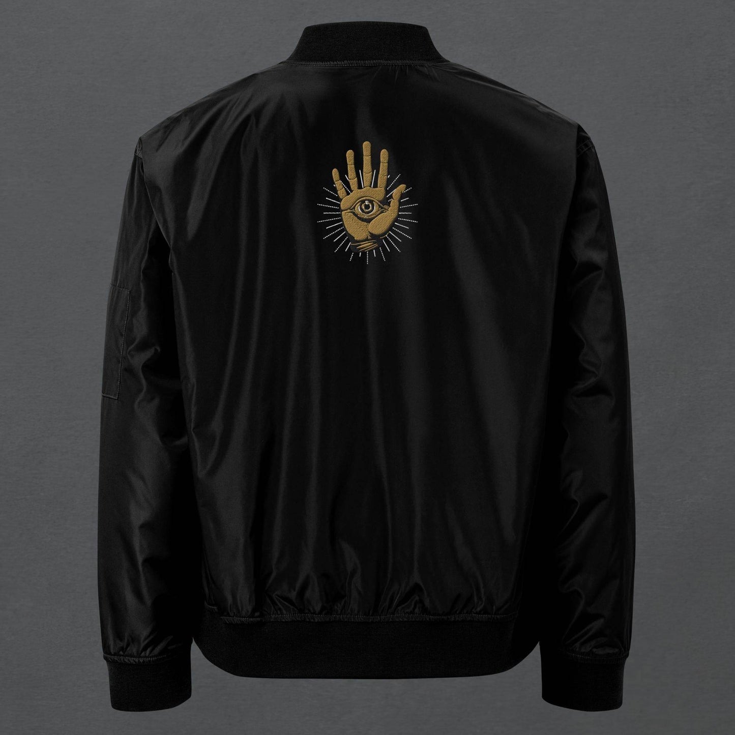 The Golden Hamsa Dark Aesthetic Bomber Jacket - Pale Blood Store