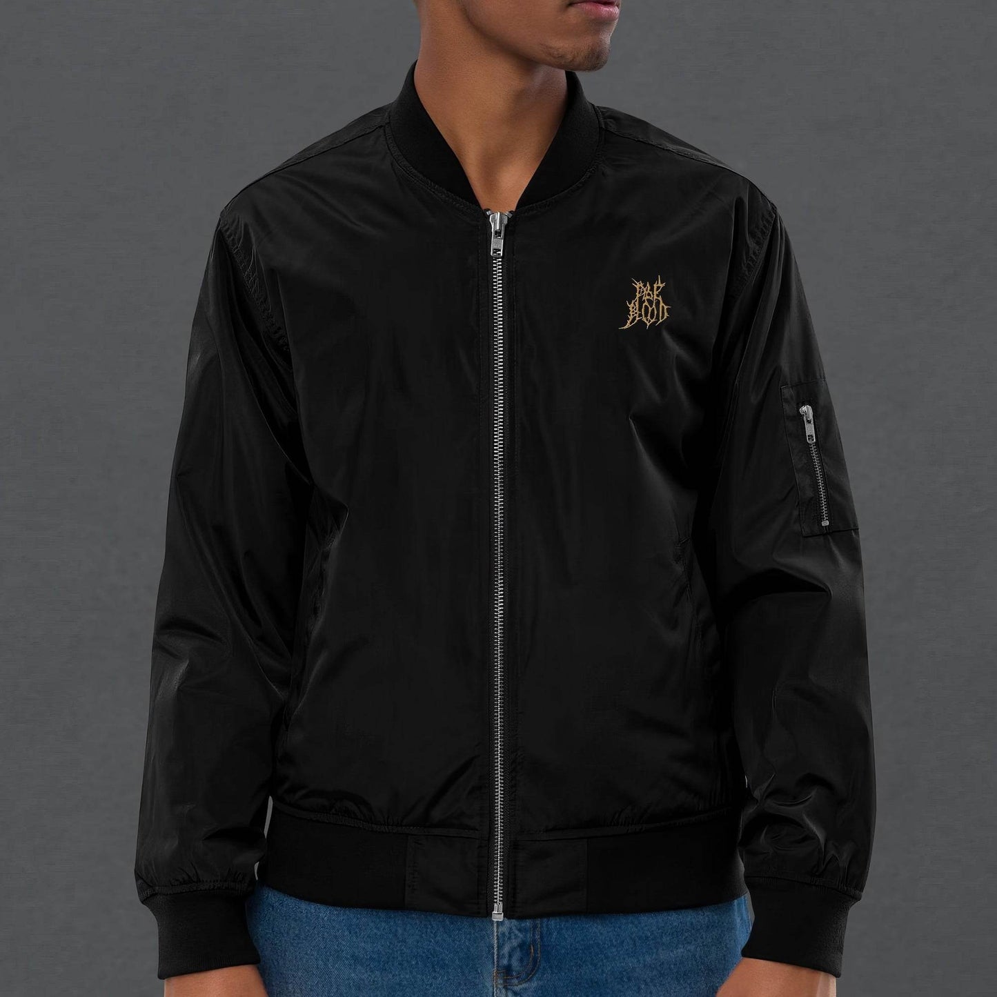 The Golden Hamsa Dark Aesthetic Bomber Jacket - Pale Blood Store