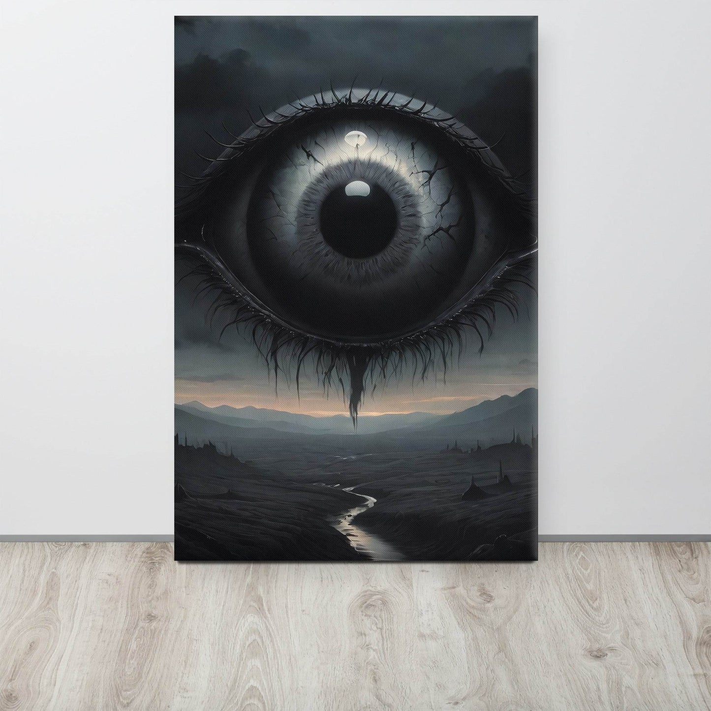 Veil of the Watcher Goth Aesthetic Canvas - Pale Blood Store