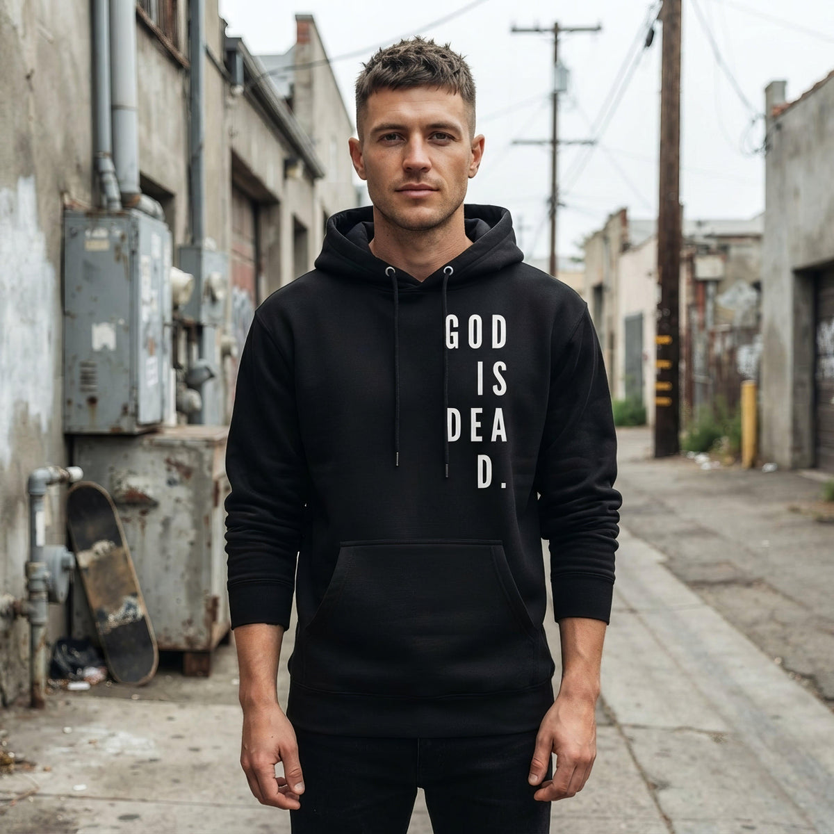 God is Dead Goth Minimalist Unisex Hoodie - ["god","hoodie","men","minimal","paleblood","winter","women"] | Pale Blood Store