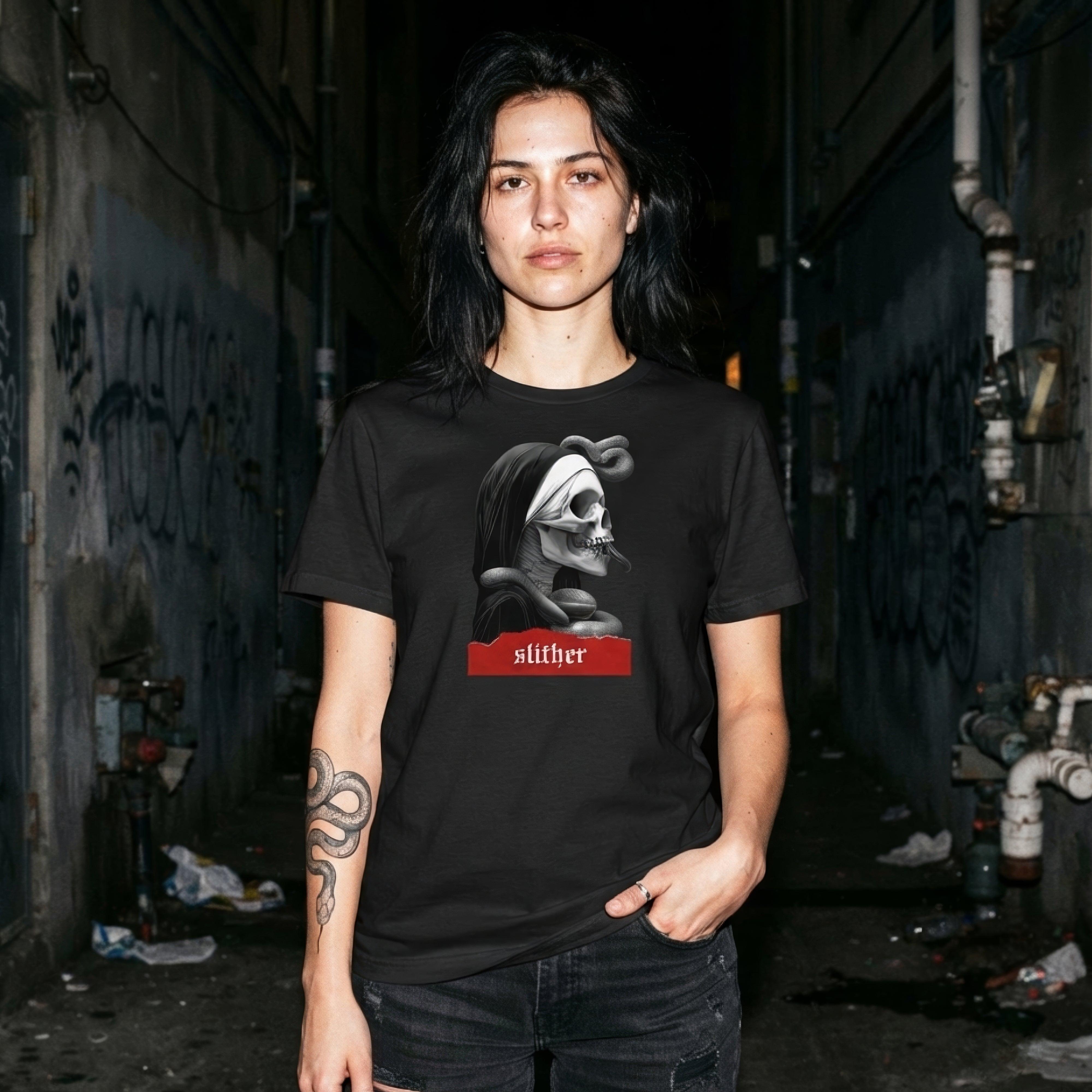 Slither Sister Black Metal Style Womens Relaxed Tee