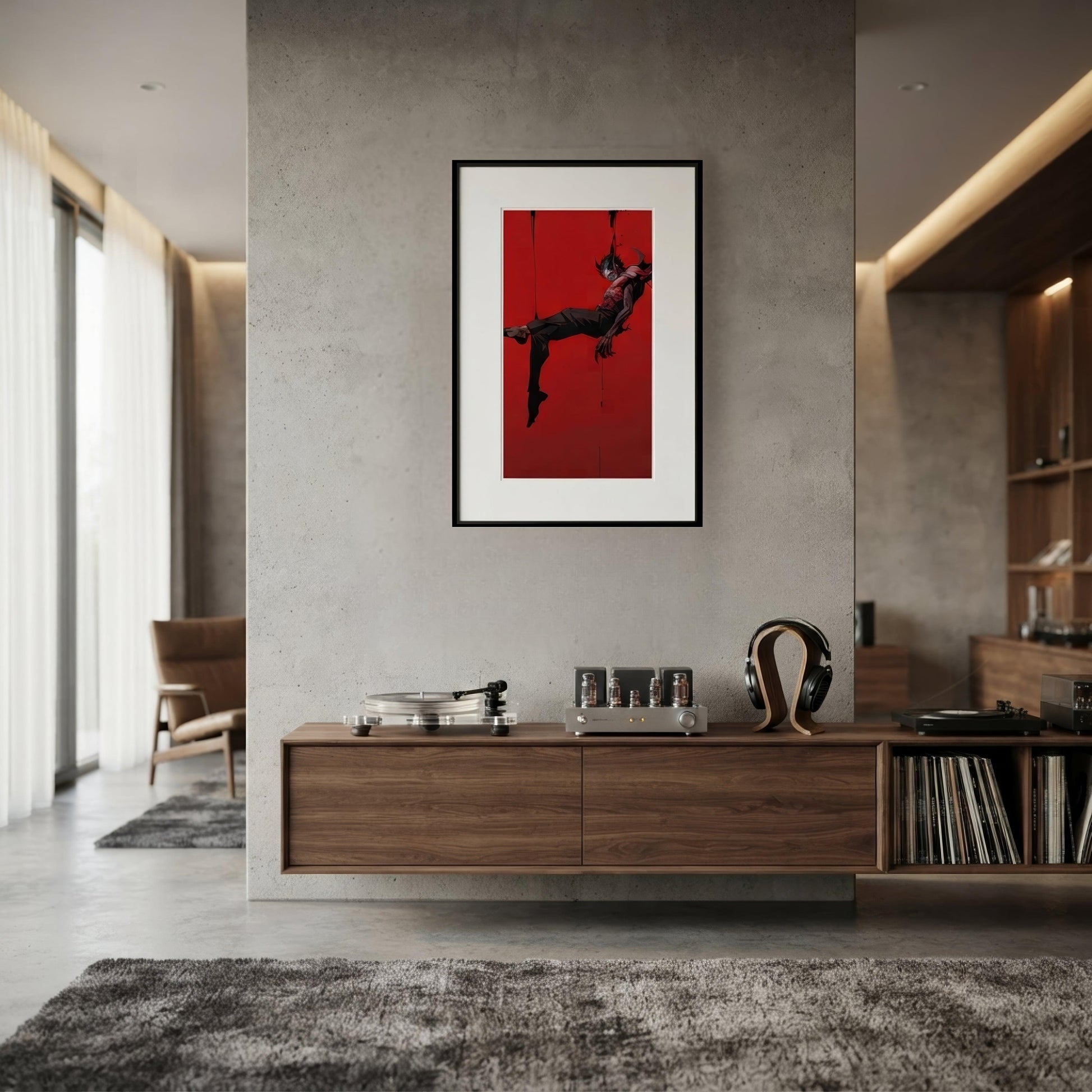 Sanguine Sovereign Neo Goth Framed Poster With Mat - ["dark","decor","demon","framed poster","Framed Poster With Mat","poster","red","Sanguine Sovereign"] | Pale Blood Store
