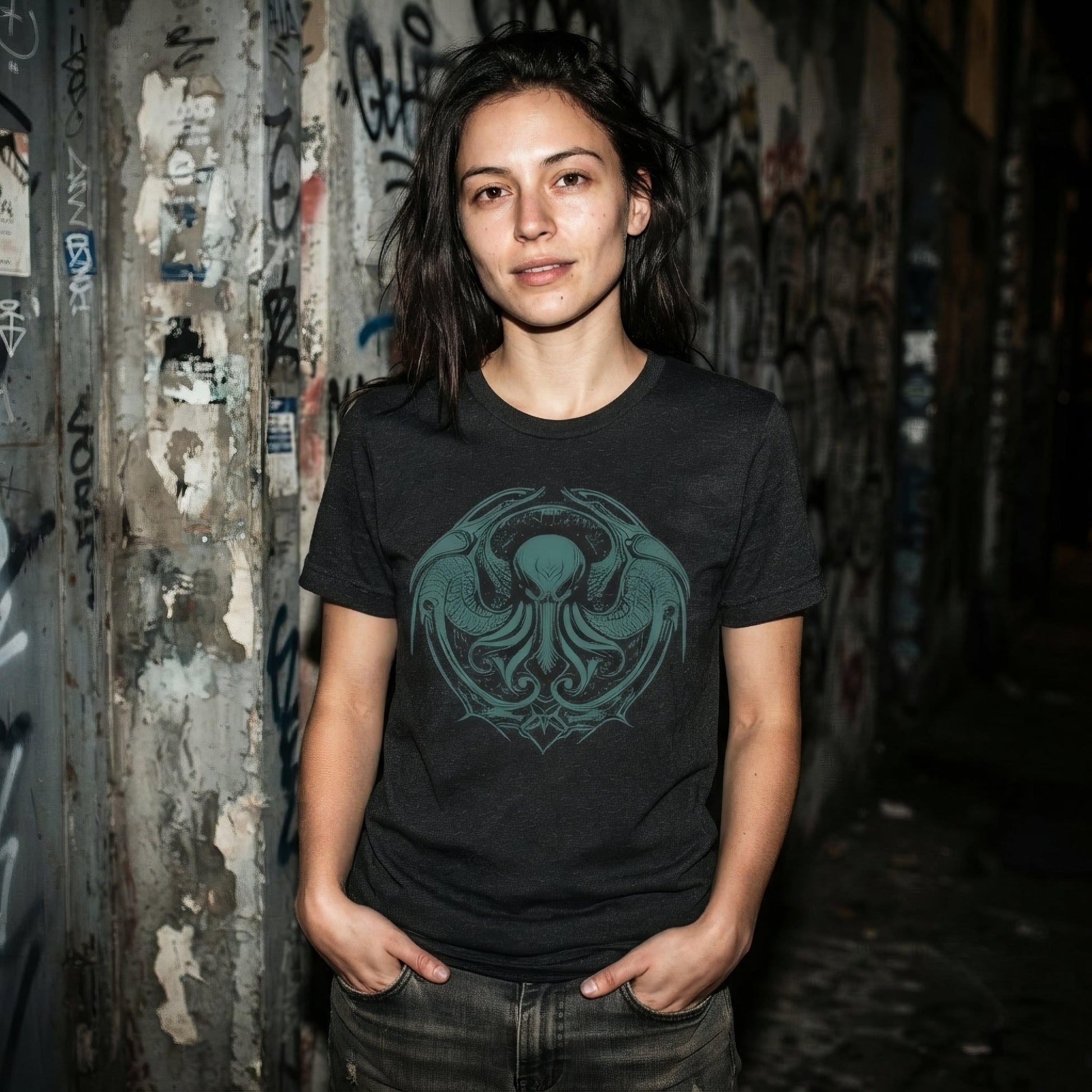 Cthulhu Calling Neo Goth Unisex T-Shirt - ["cosmic horror","cthulhu","goth","men","t-shirt","tee","tshirt","unisex","women"] | Pale Blood Store