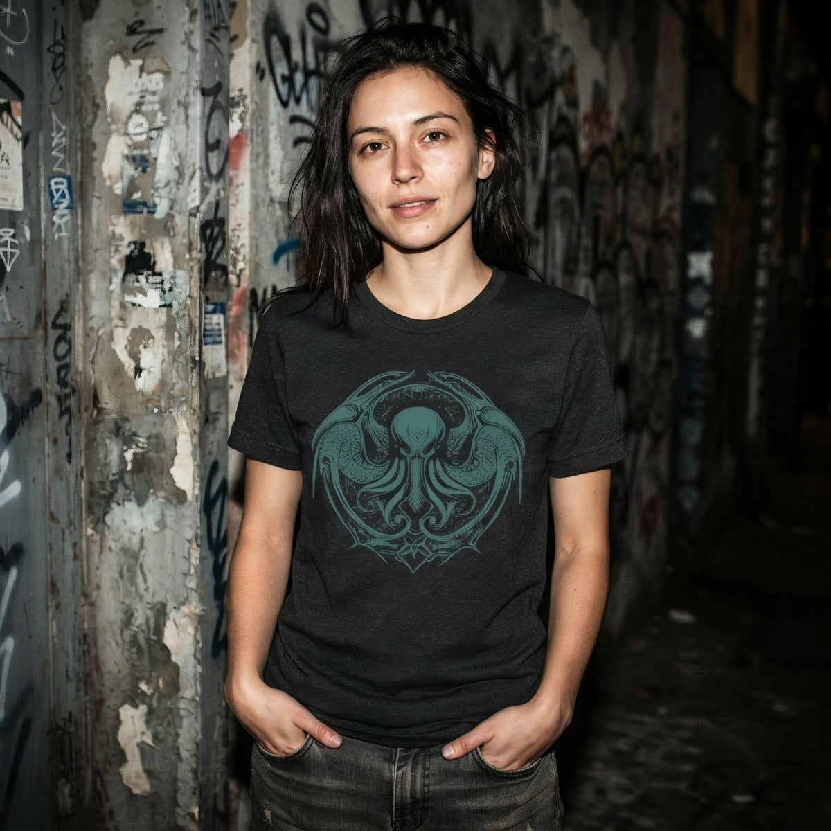 Cthulhu Calling Neo Goth Unisex T-Shirt - ["cosmic horror","cthulhu","goth","men","t-shirt","tee","tshirt","unisex","women"] | Pale Blood Store