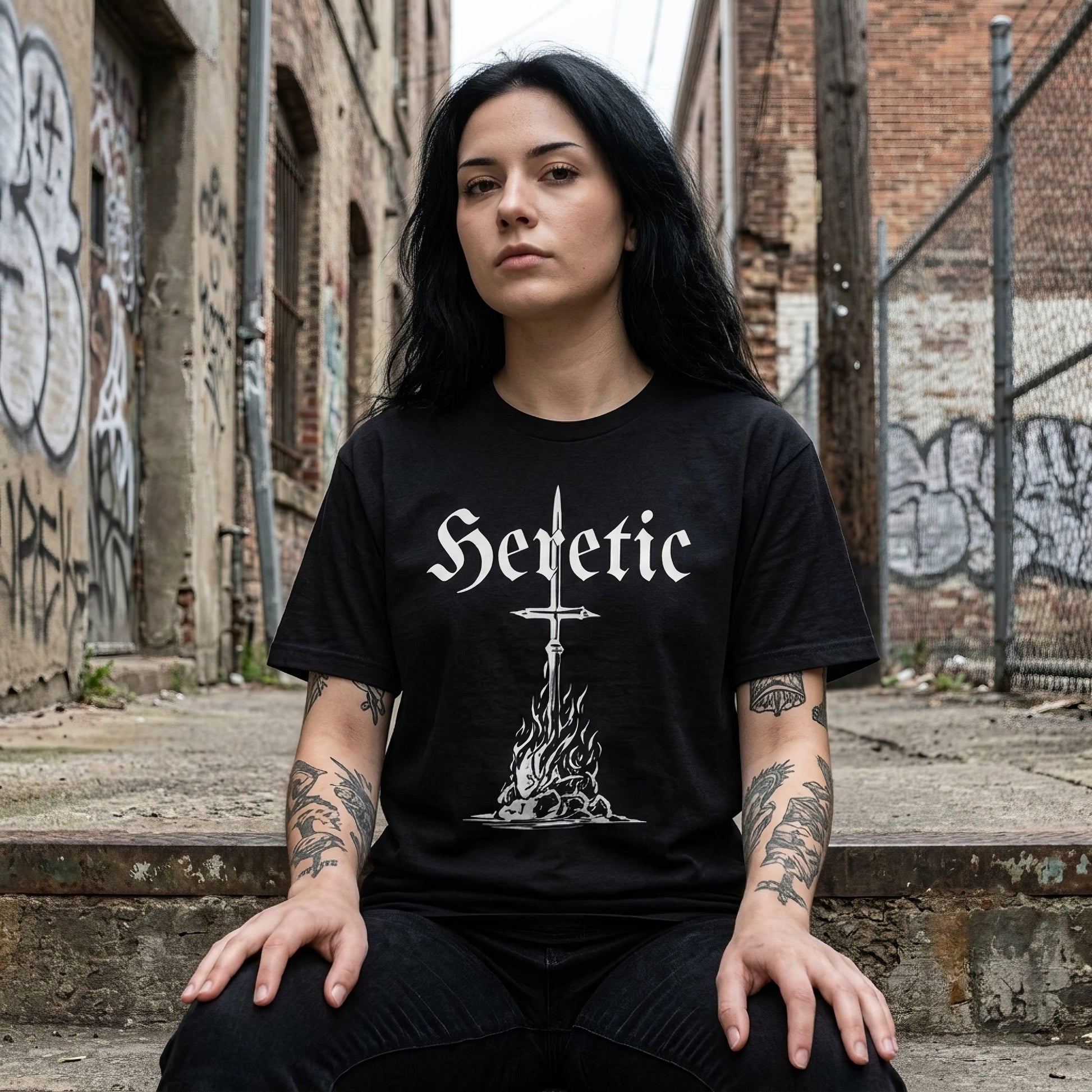 Heretic Black Metal Style Unisex T-Shirt - ["apparel","black metal style","heretic","t-shirt","tee","tshirt","unisex"] | Pale Blood Store