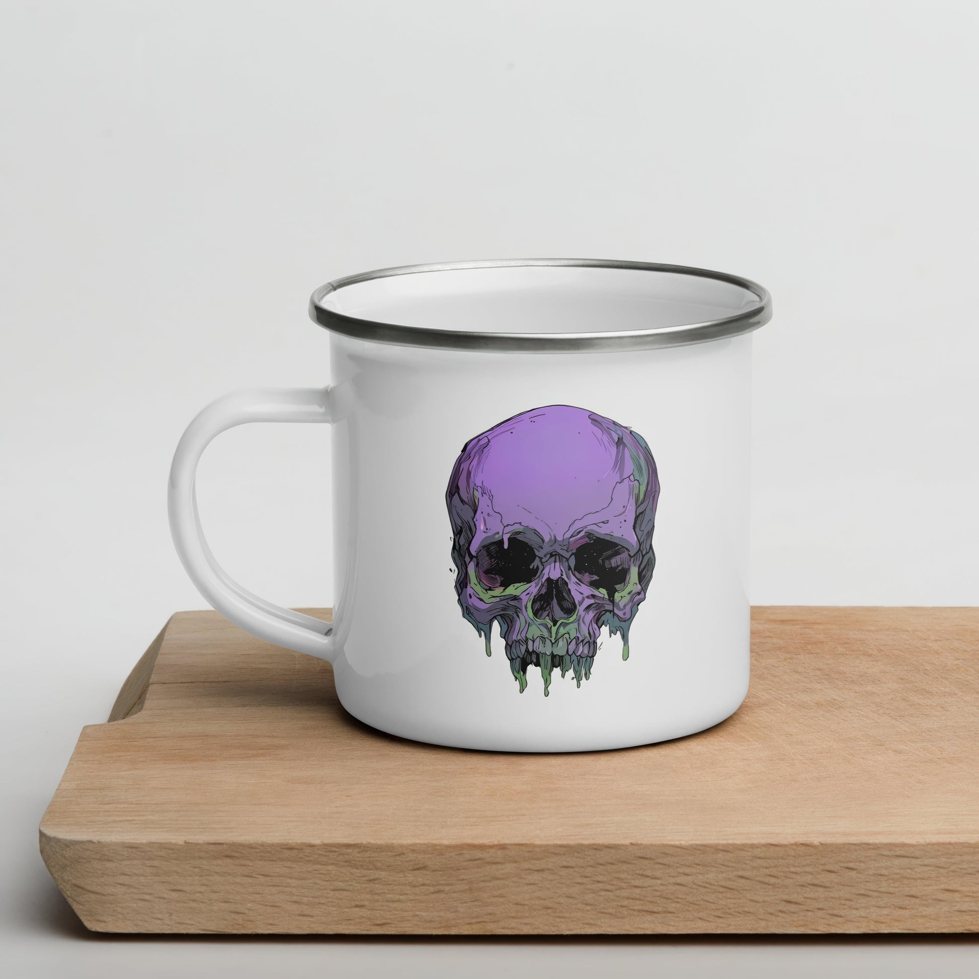 Toxic Fate 90's Goth Style Enamel Mug - ["accessories","drinkware","enamel mug","mug","skull","toxic","toxic fate"] | Pale Blood Store