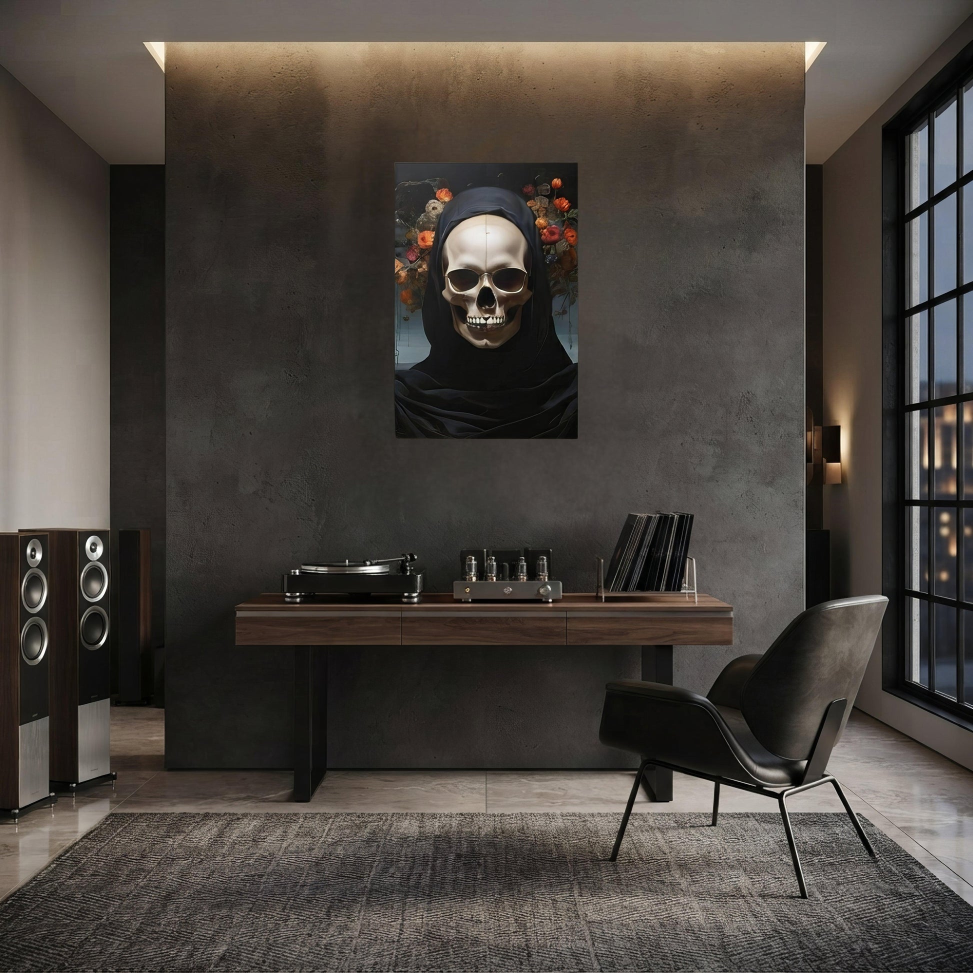 Eternal Bloom Goth Aesthetic Metal Prints - ["dark","decor","flowers","goth","metal","metal print","skull"] | Pale Blood Store