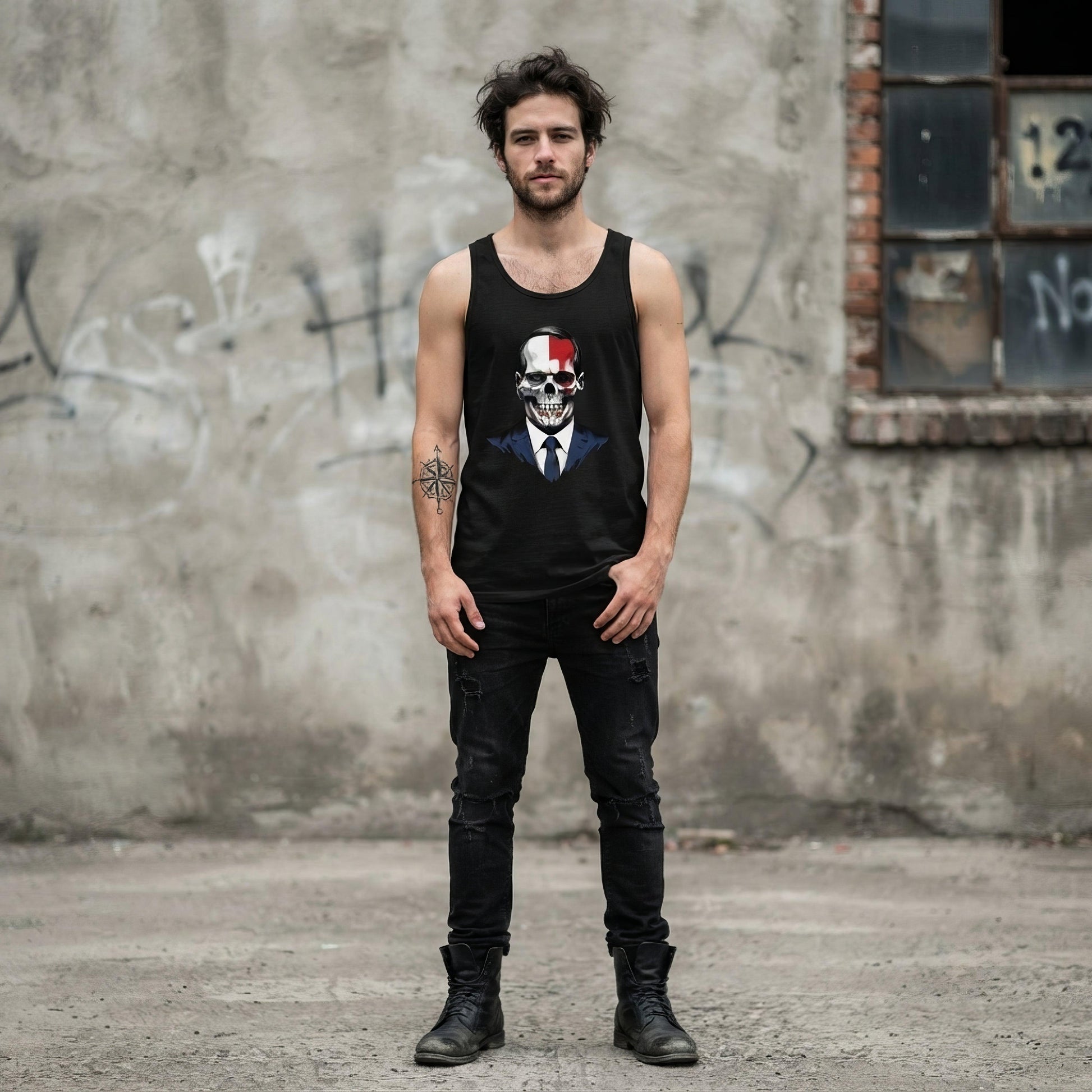 Politics Goth Punk Aesthetic Mens Premium Tank Top - ["dark","goth","men","politics","skull","tank","tank top"] | Pale Blood Store