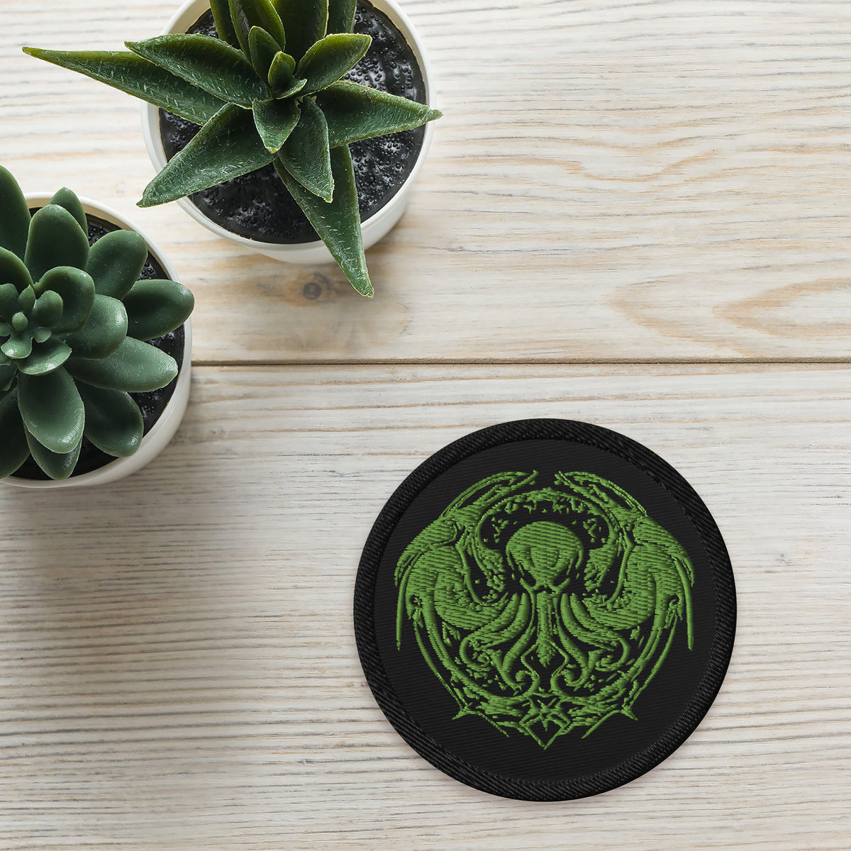 Cthulhu Calling Neo Goth Embroidered Patches - ["cosmic horror","cthulhu","dark","death","embroidered","embroidered patch","lovecraft","patch","patches","statement"] | Pale Blood Store