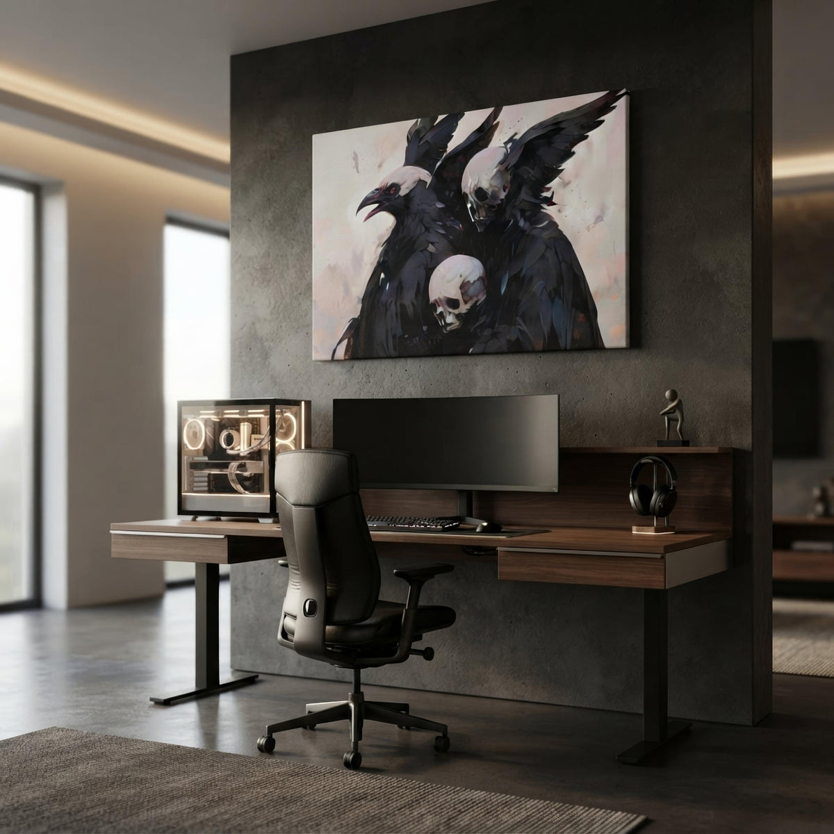 Transitions Dark Aesthetic Canvas - ["canvas","death","decor","eagle","skull","transitions"] | Pale Blood Store