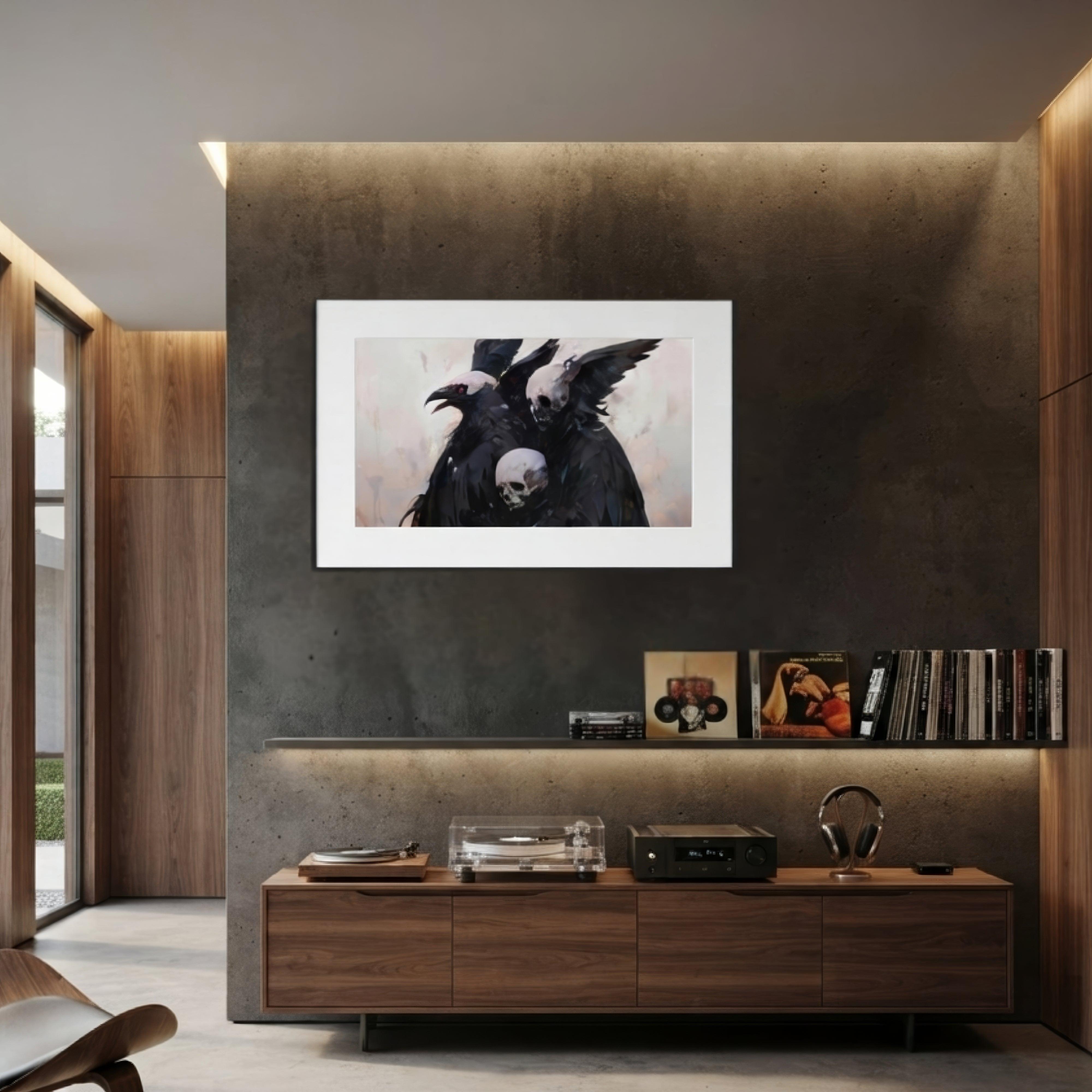 Transitions Dark Aesthetic Framed Poster w/Mat - ["death","decor","eagle","framed","framed poster","poster","skull","transitions"] | Pale Blood Store