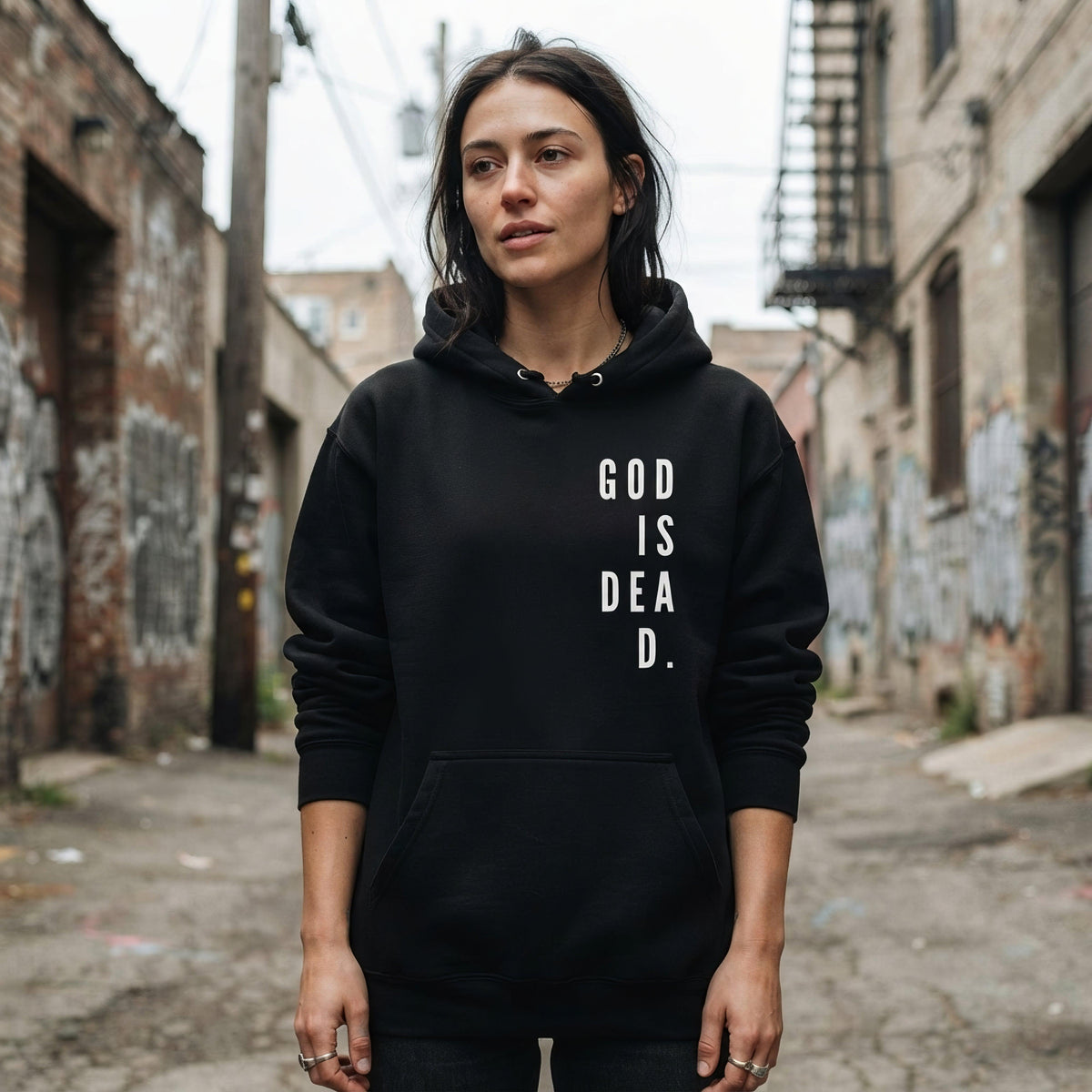 God is Dead Goth Minimalist Unisex Hoodie - ["god","hoodie","men","minimal","paleblood","winter","women"] | Pale Blood Store