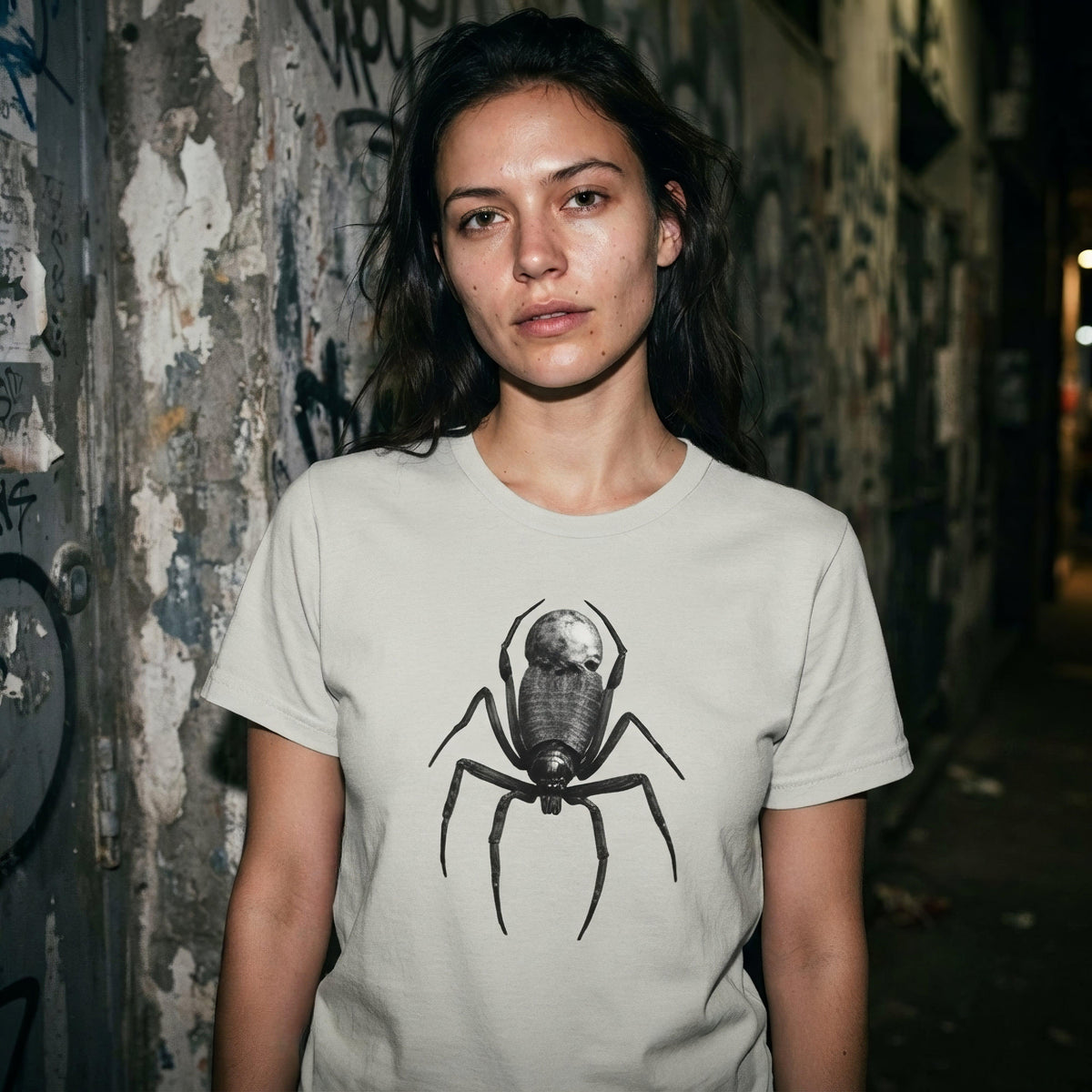 Black Spider of Death Neo Goth Unisex T-Shirt - ["black spider","chaos","cosmic horror","dark","death","goth","men","t-shirt","tee","tshirt","unisex","women"] | Pale Blood Store