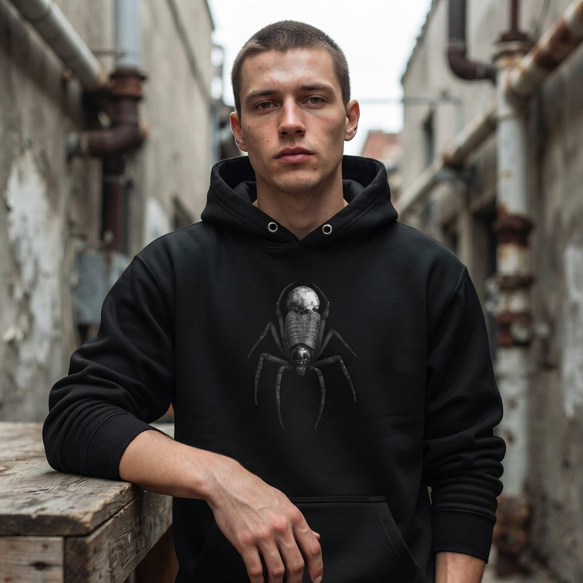 Black Spider of Death Neo Goth Unisex Hoodie - ["hoodie","men","unisex","women"] | Pale Blood Store