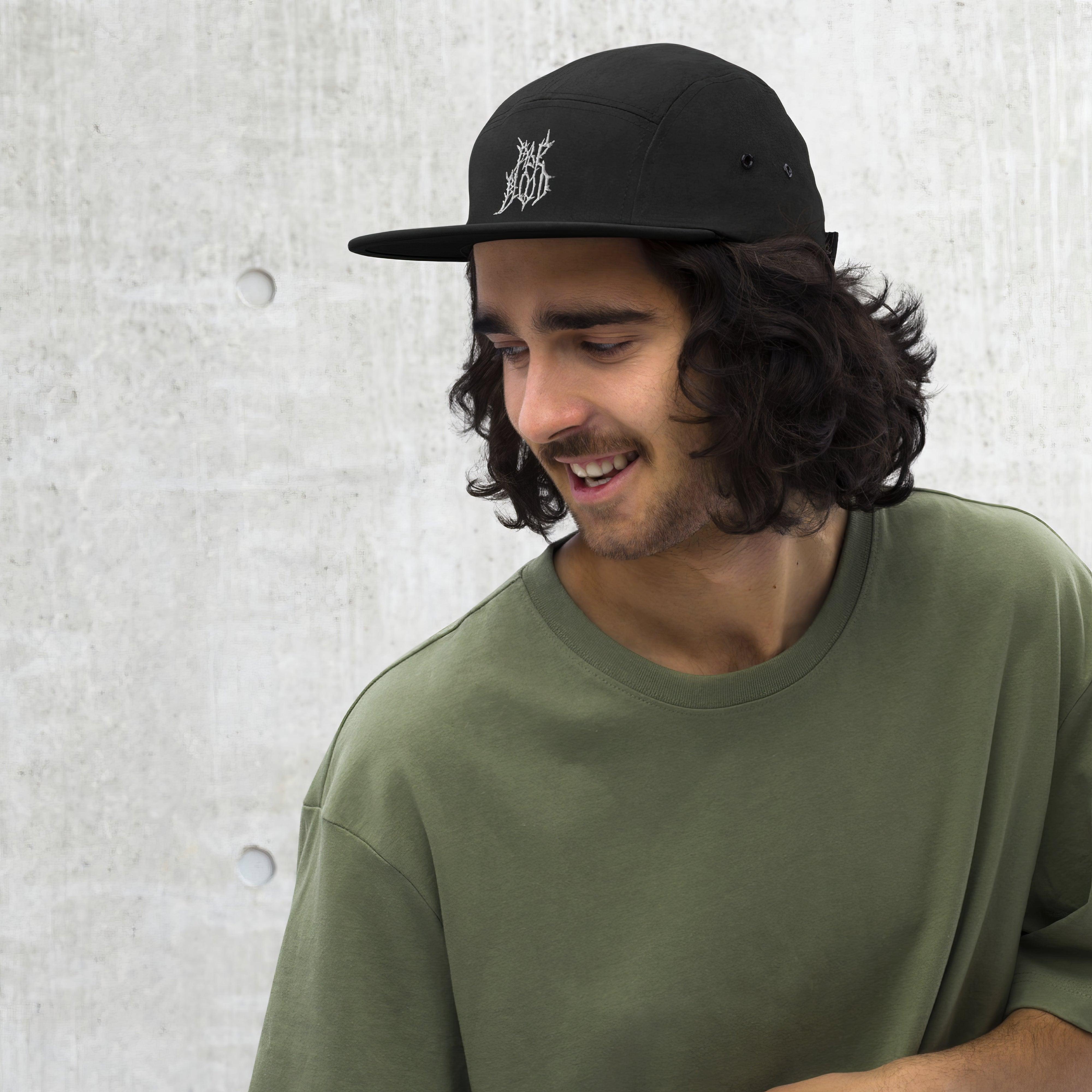 Pale Blood Logo Black Metal Style Five Panel Cap - ["5 panel","cap","chaos","cosmic horror","goth","hat","headwear","logo","paleblood","unisex"] | Pale Blood Store