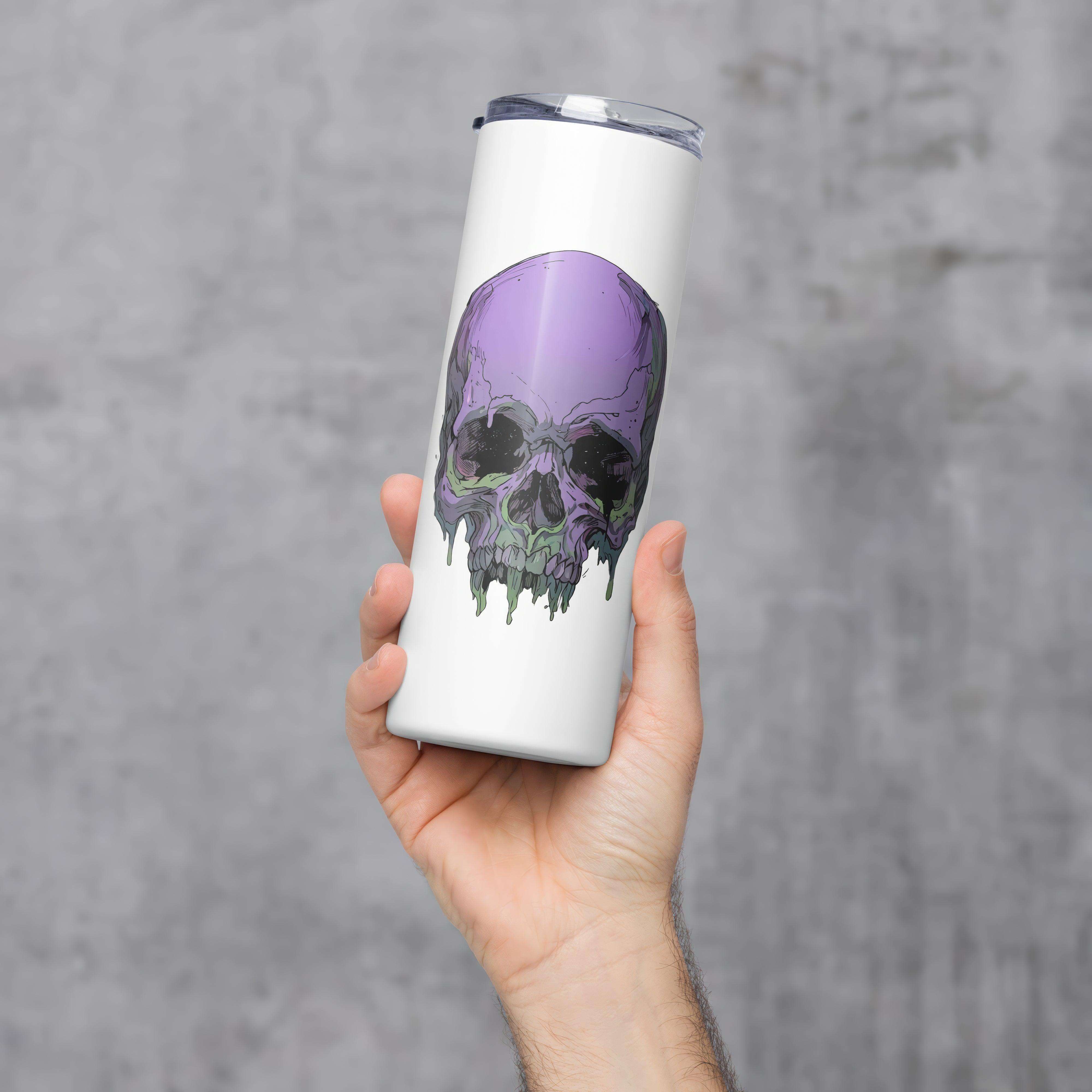 Toxic Fate 90's Goth Style Stainless Steel Tumbler - ["accessories","drinkware","skull","steel tumbler","toxic","toxic fate","tumbler"] | Pale Blood Store