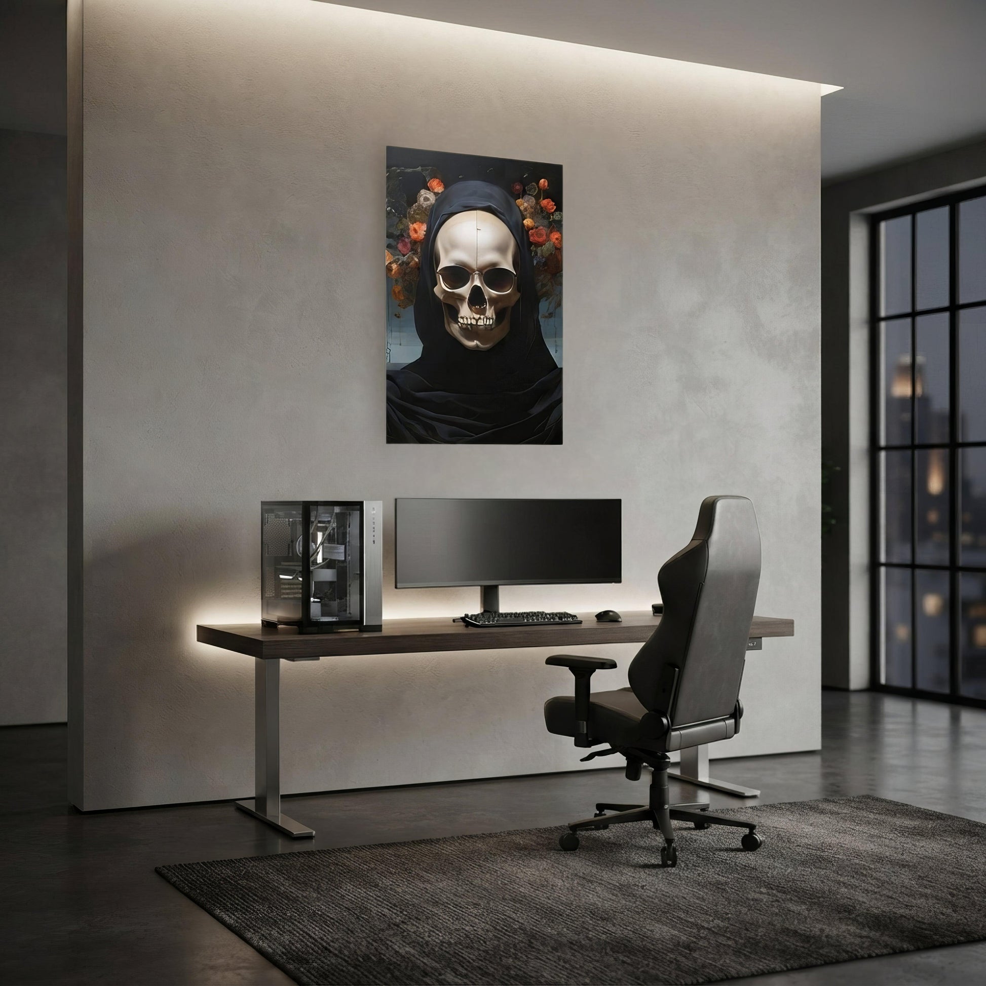 Eternal Bloom Goth Aesthetic Metal Prints - ["dark","decor","flowers","goth","metal","metal print","skull"] | Pale Blood Store