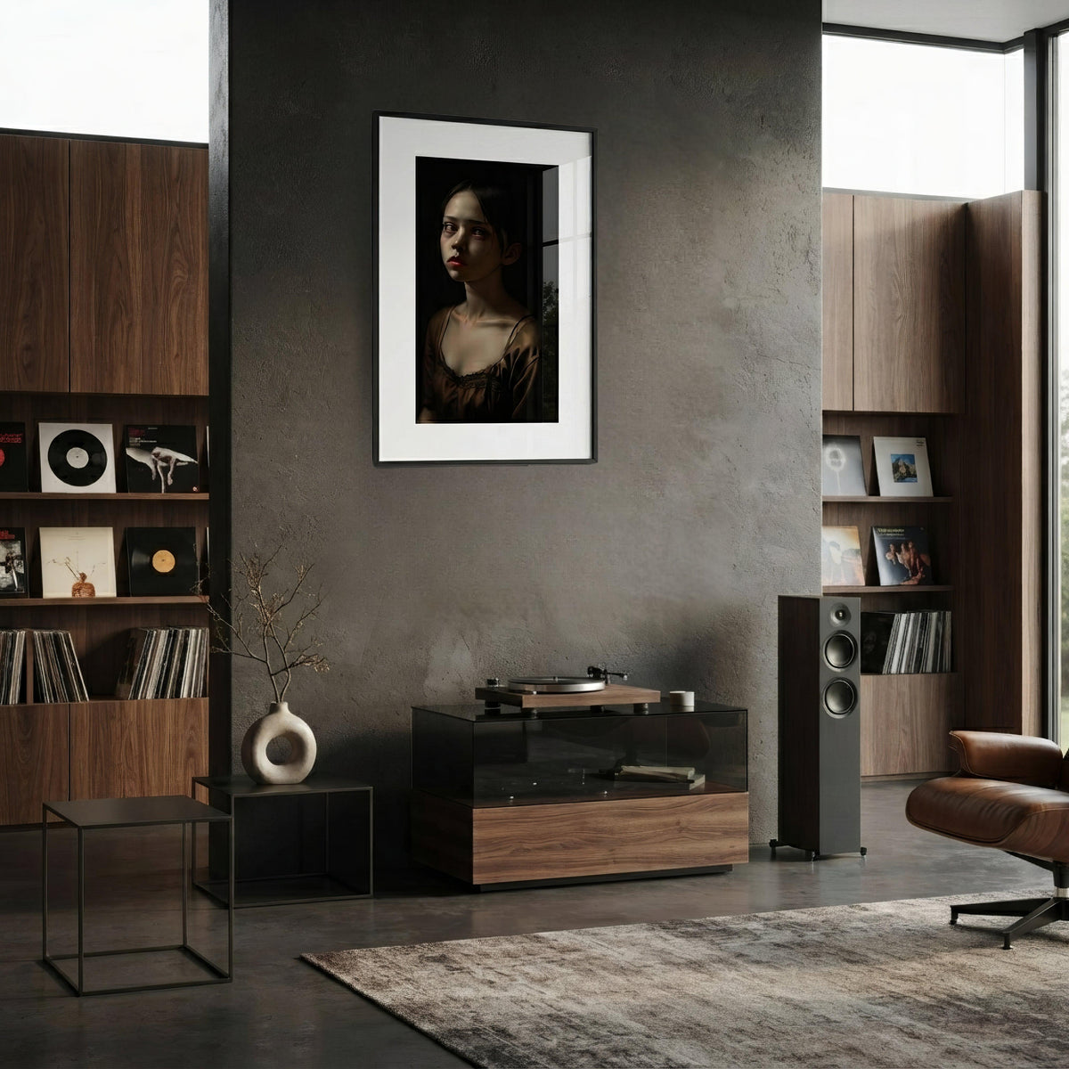 The Sound of Terror Dark Aesthetic Framed Poster W/Mat - ["chiaroscuro","decor","framed","framed poster","Framed Poster With Mat","horror","mat","portrait","poster","sound of terror"] | Pale Blood Store