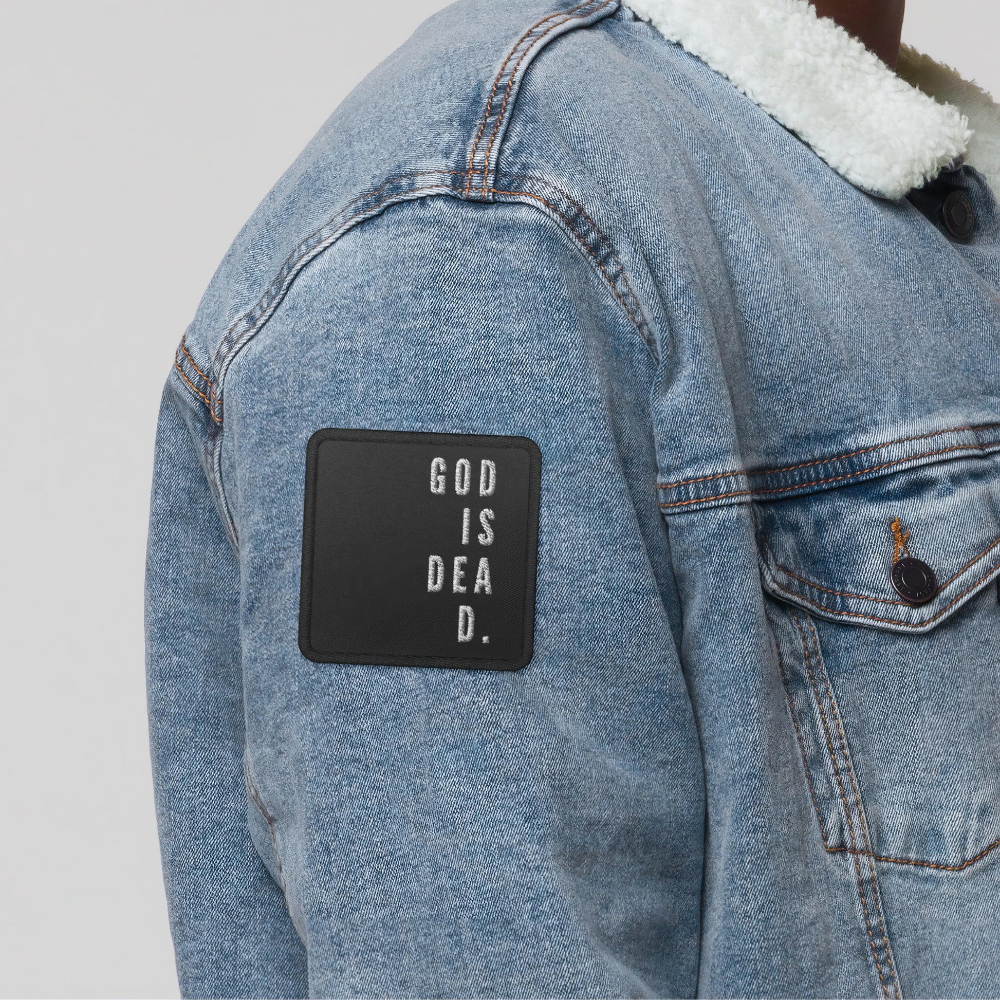 God is Dead Goth Minimalist Embroidered Patches - ["dark","death","doom","embroidered","embroidered patch","patch","patches","statement"] | Pale Blood Store