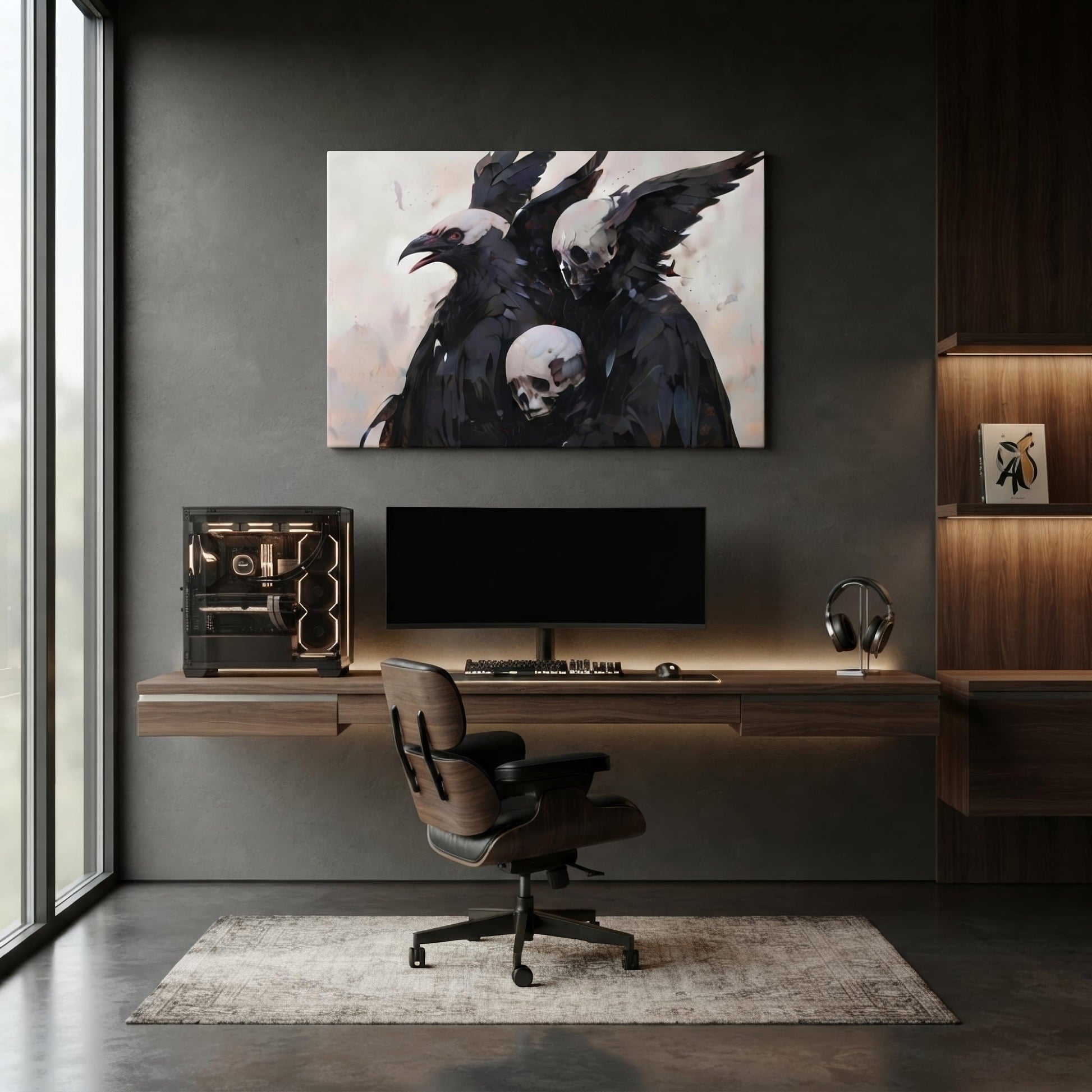 Transitions Dark Aesthetic Canvas - ["canvas","death","decor","eagle","skull","transitions"] | Pale Blood Store