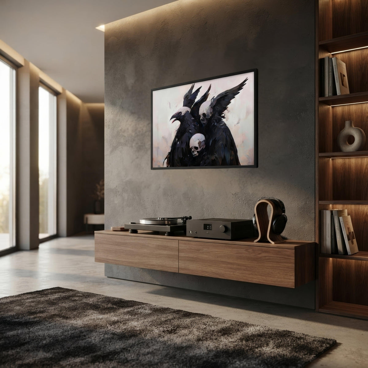 Transitions Dark Aesthetic Framed Poster - ["death","decor","eagle","framed","framed poster","poster","skull","transitions"] | Pale Blood Store