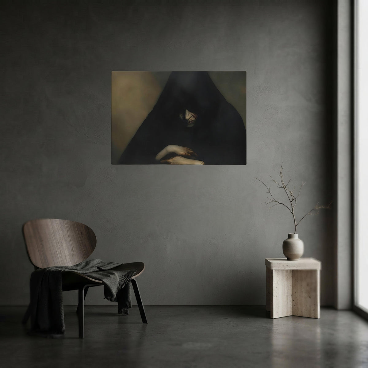 Repent Dark Aesthetic Canvas - ["artprint","canvas","chiaroscuro","creepy","horror","repent"] | Pale Blood Store