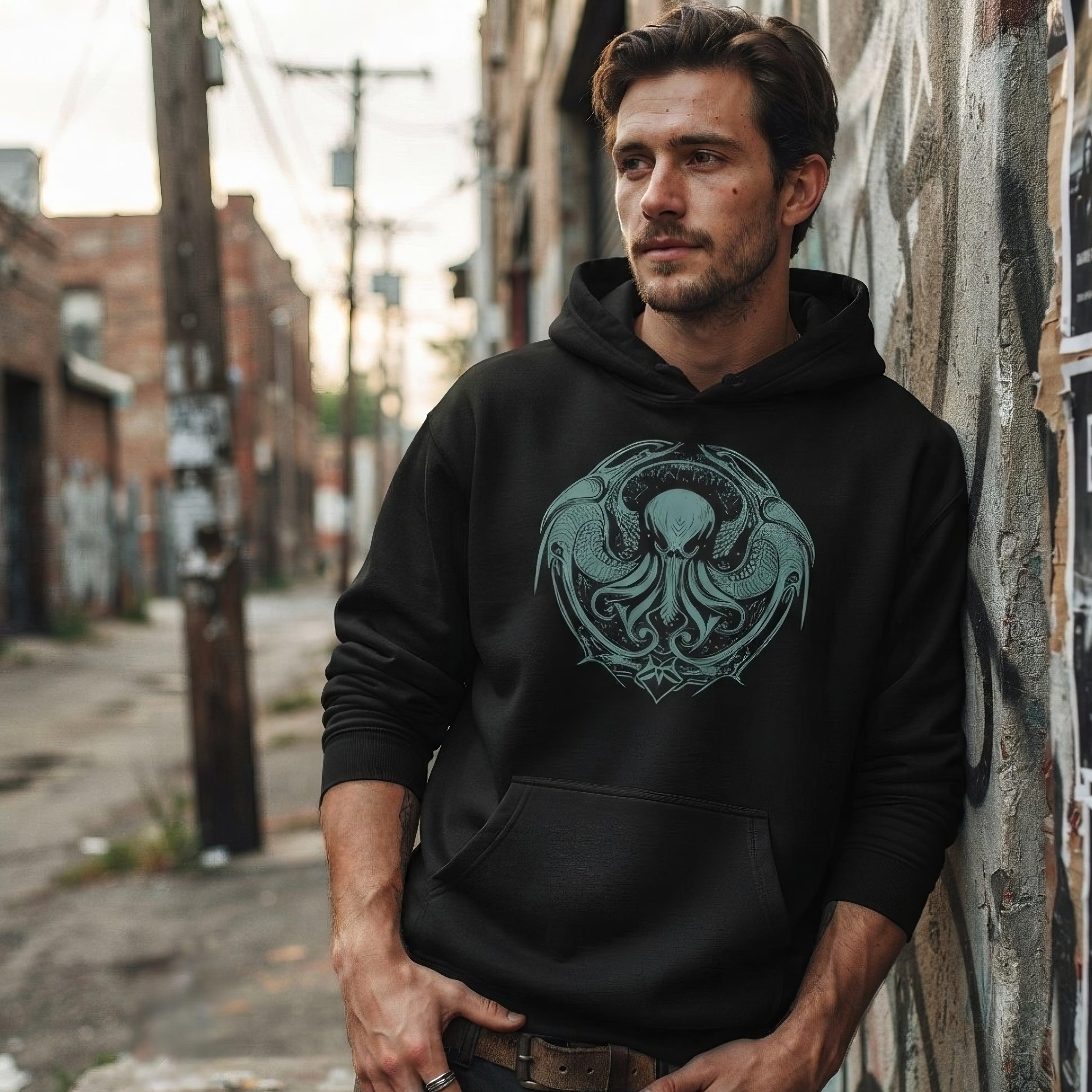 Cthulhu Calling Neo Goth Unisex Hoodie - ["cosmic horror","cthulu","exclusive","gothic","hoodie","men","premium","streetwear","unisex","women"] | Pale Blood Store