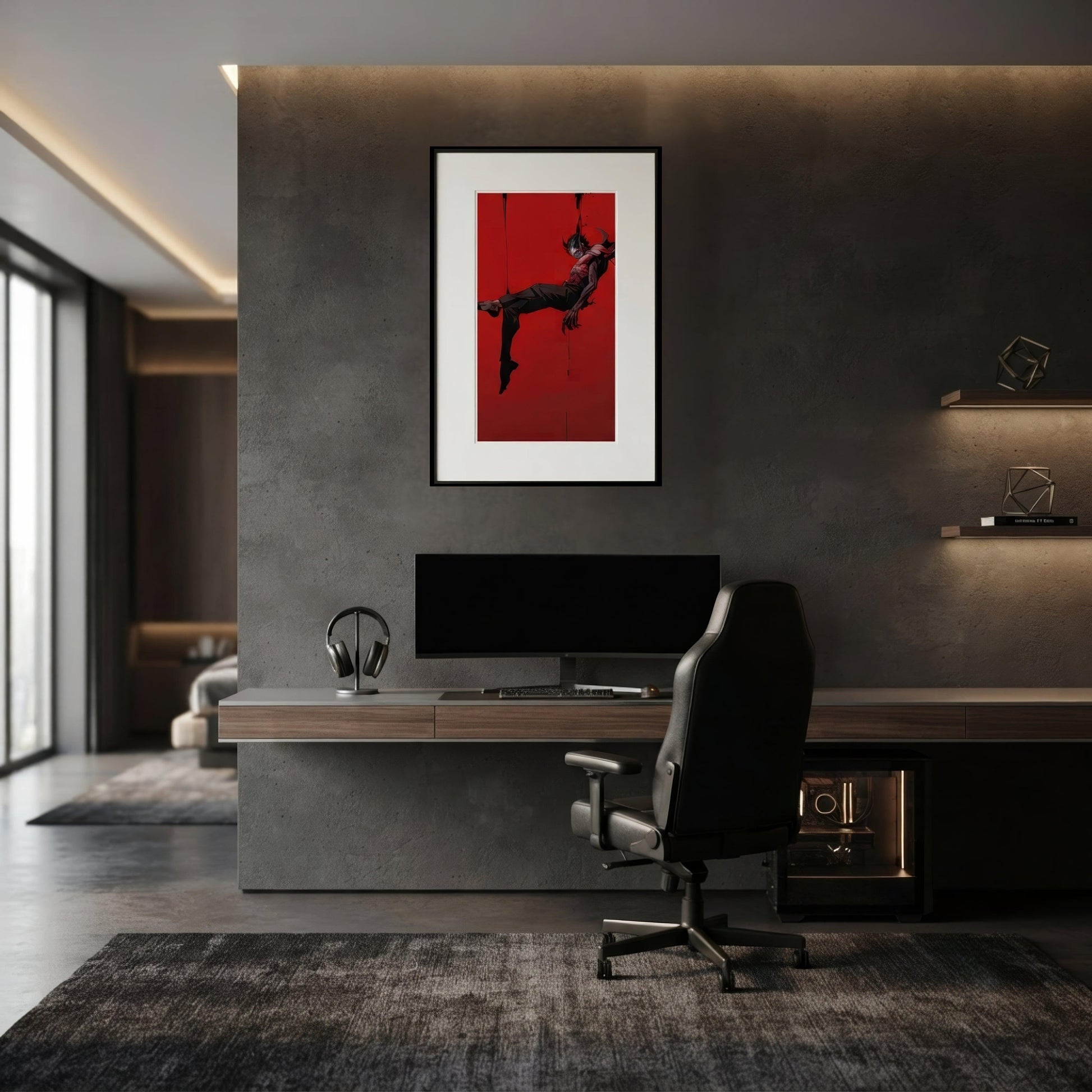 Sanguine Sovereign Neo Goth Framed Poster With Mat - ["dark","decor","demon","framed poster","Framed Poster With Mat","poster","red","Sanguine Sovereign"] | Pale Blood Store