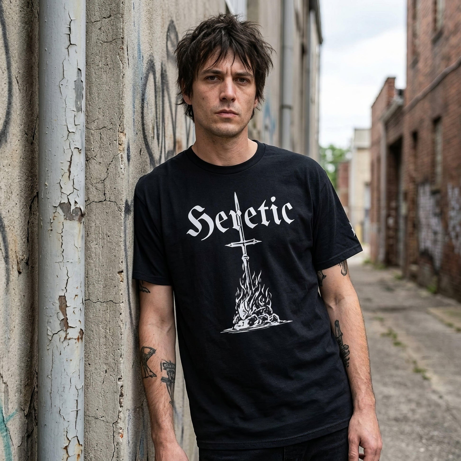 Heretic Black Metal Style Unisex T-Shirt - ["apparel","black metal style","heretic","t-shirt","tee","tshirt","unisex"] | Pale Blood Store